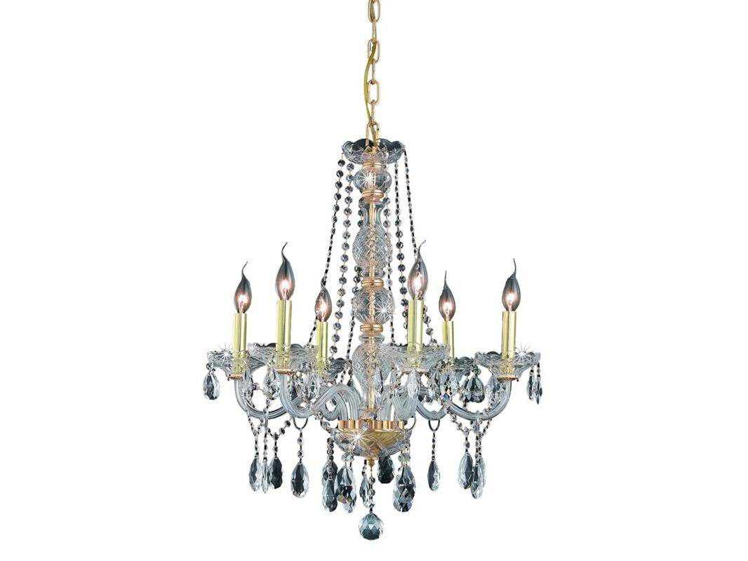 Elegant Lighting Verona 6-Light Gold Clear Crystal Glass Candelabra Chandelier
