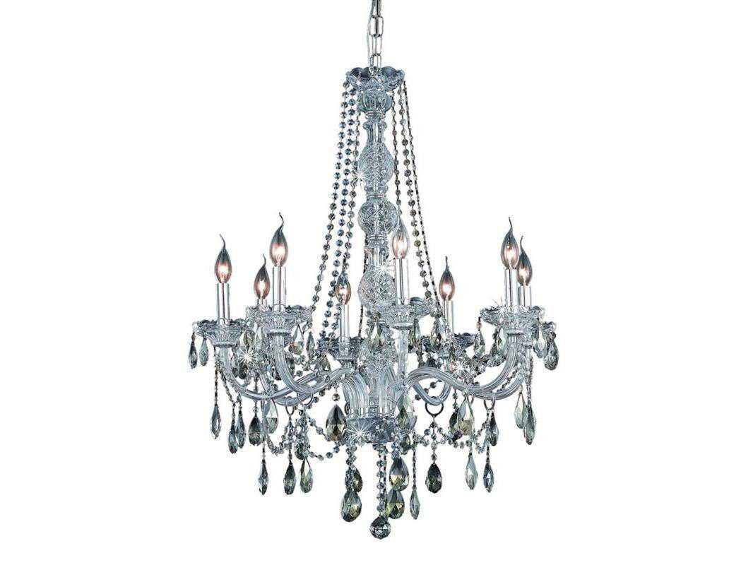 Elegant Lighting Verona 8-Light Chrome Gold Crystal Glass Candelabra Chandelier