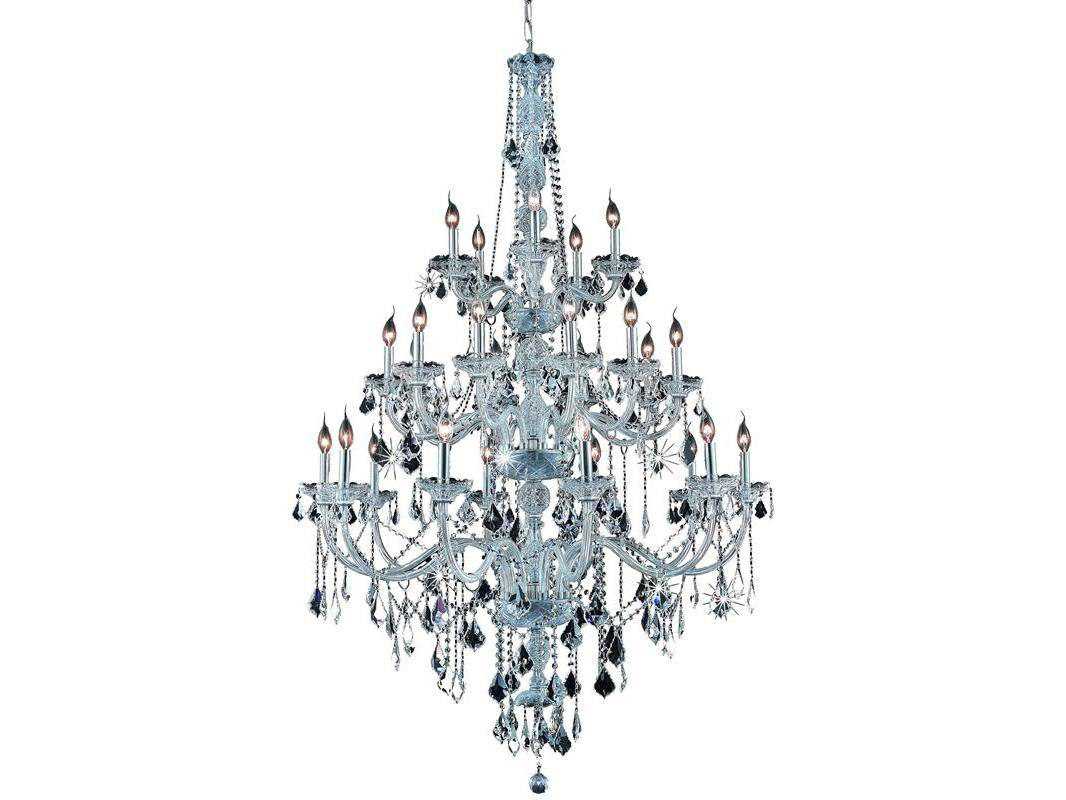 Elegant Lighting Verona 25-Light Chrome Clear Crystal Glass Candelabra Tiered Chandelier