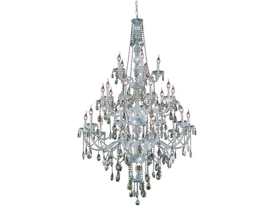 Elegant Lighting Verona 25-Light Chrome Gold Crystal Glass Candelabra Tiered Chandelier