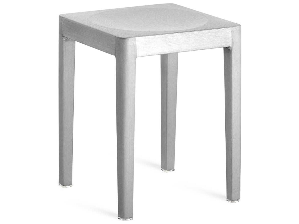 Emeco Brushed Aluminum Silver Accent Stool