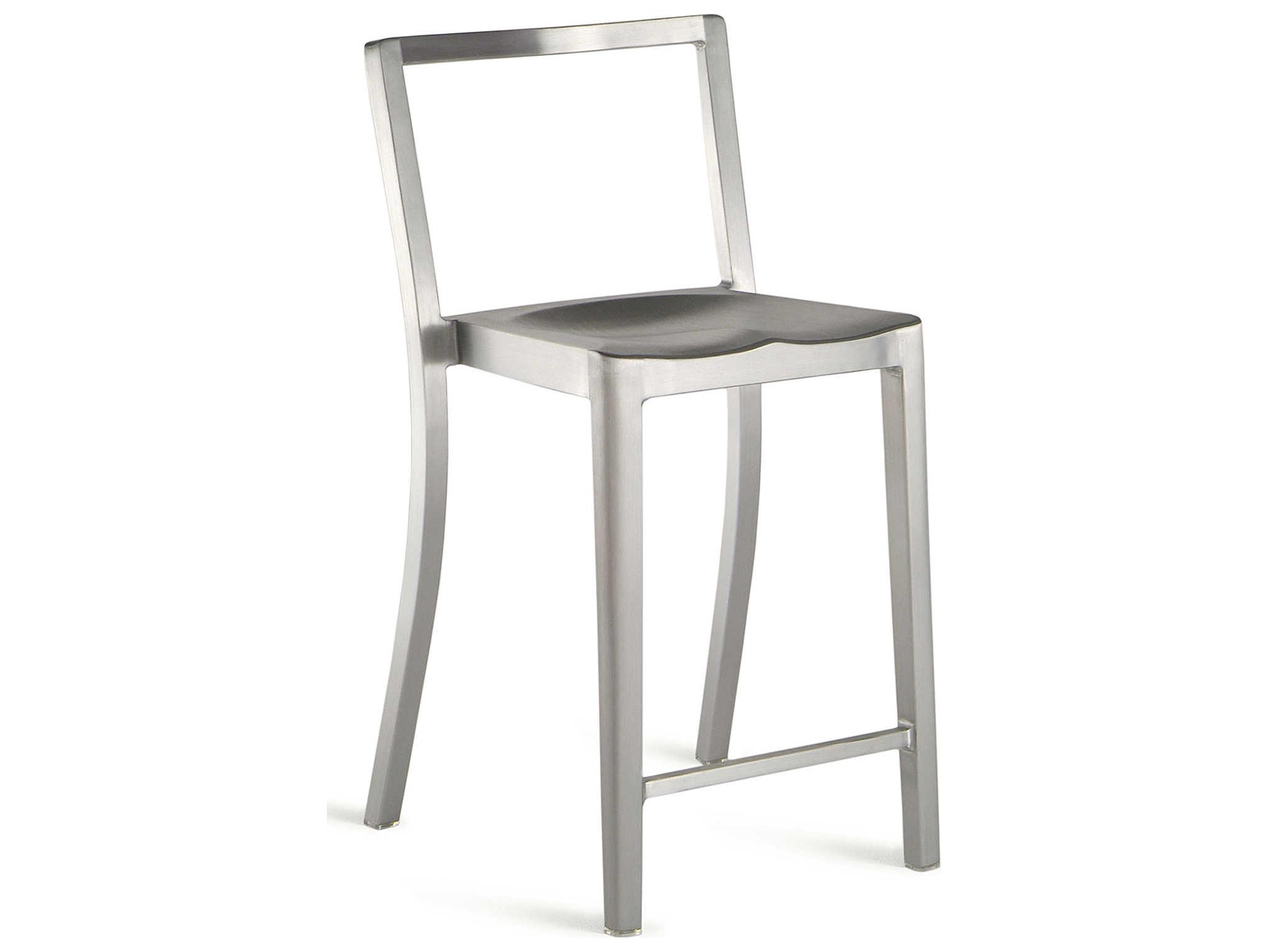 Emeco Icon Brushed Aluminum Counter Stool