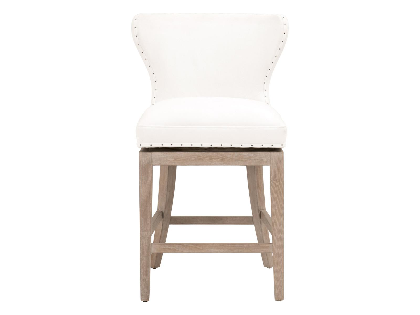 Essentials for Living Milton Swivel Upholstered Ash Wood Counter Stool