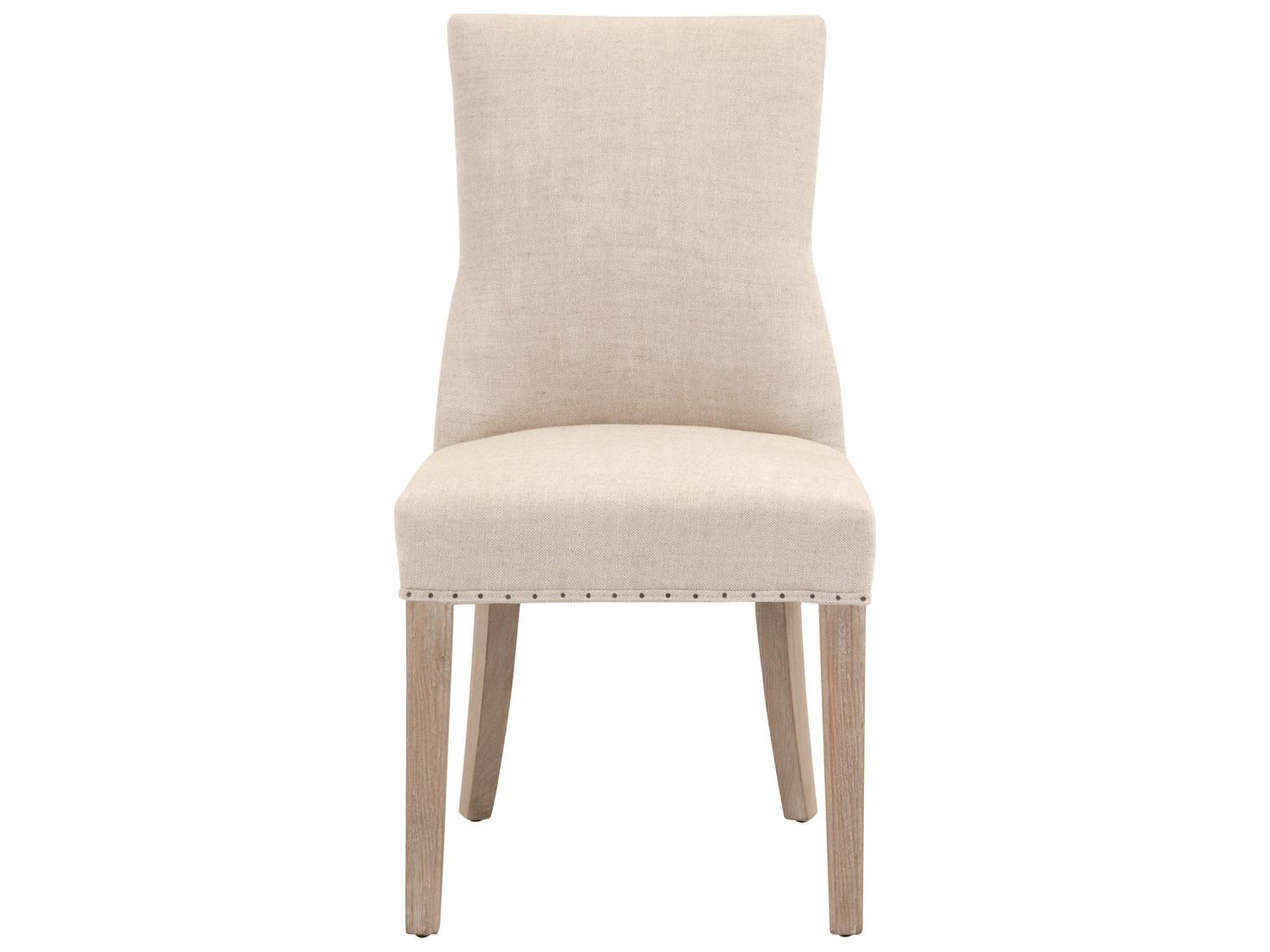Essentials for Living LourdesTufted Ash Wood Natural Upholstered Armless Dining Chair Set of 2