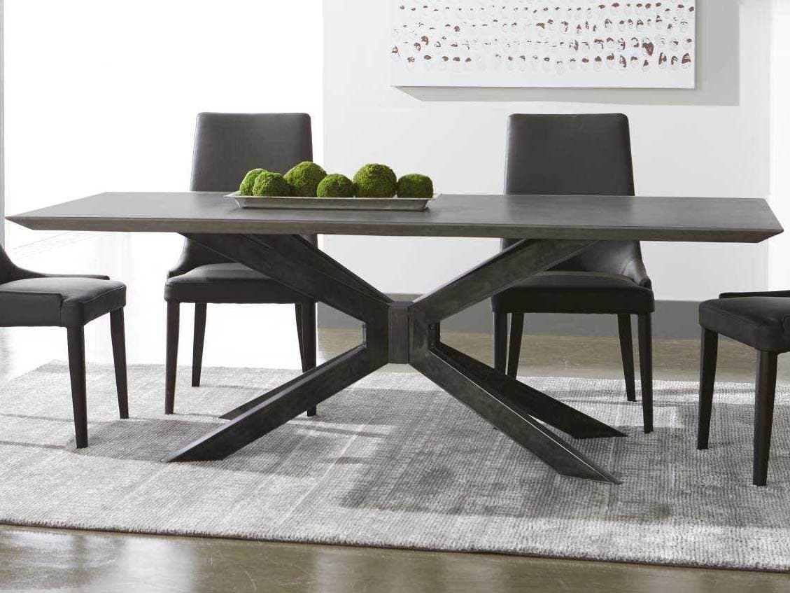 Essentials for Living District Industry Rectangular Resin Ash Grey Distressed Black Dining Table