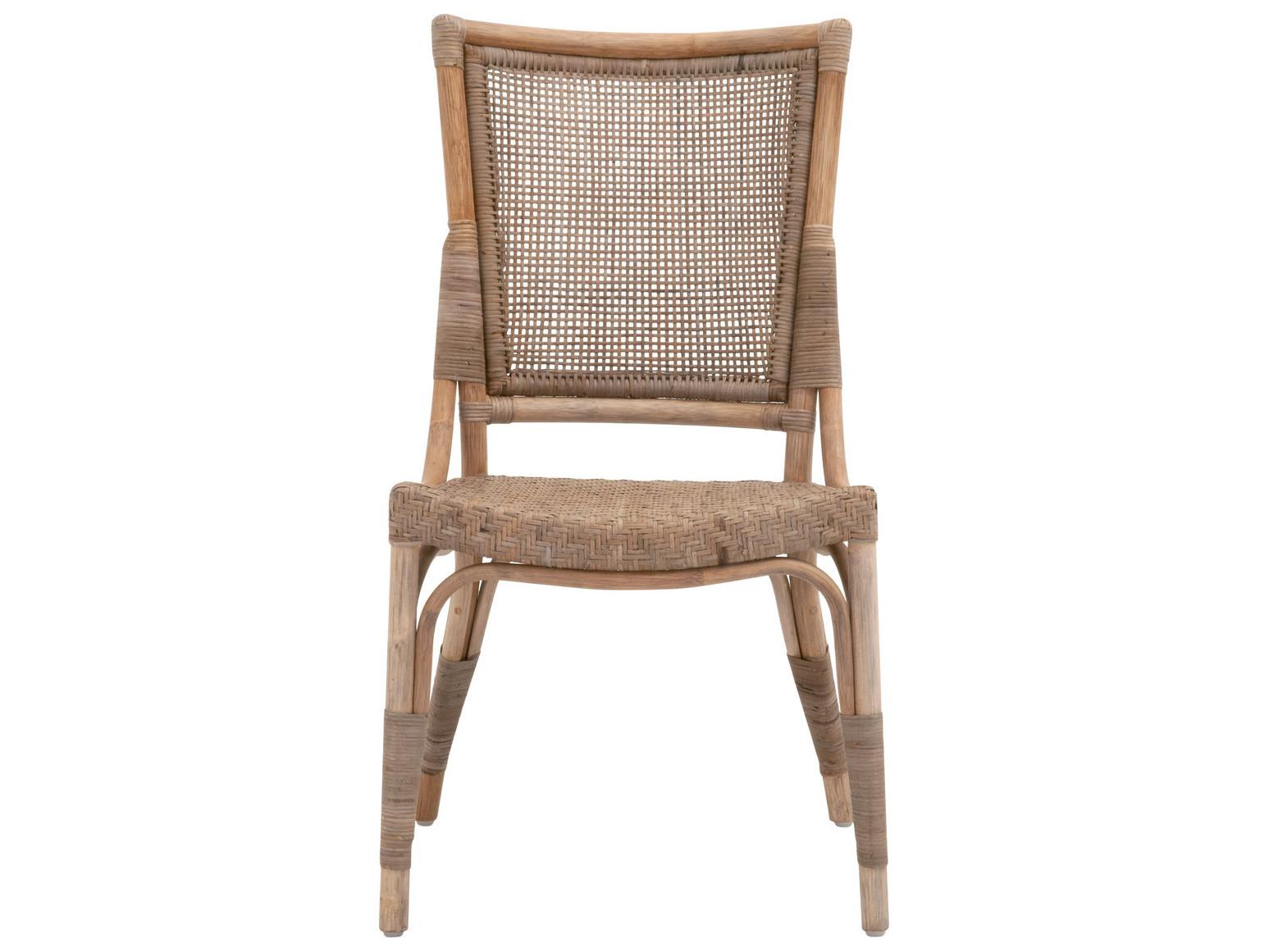 Essentials for Living Sel De Mer Rattan Gray Armless Dining Chair Set of 2