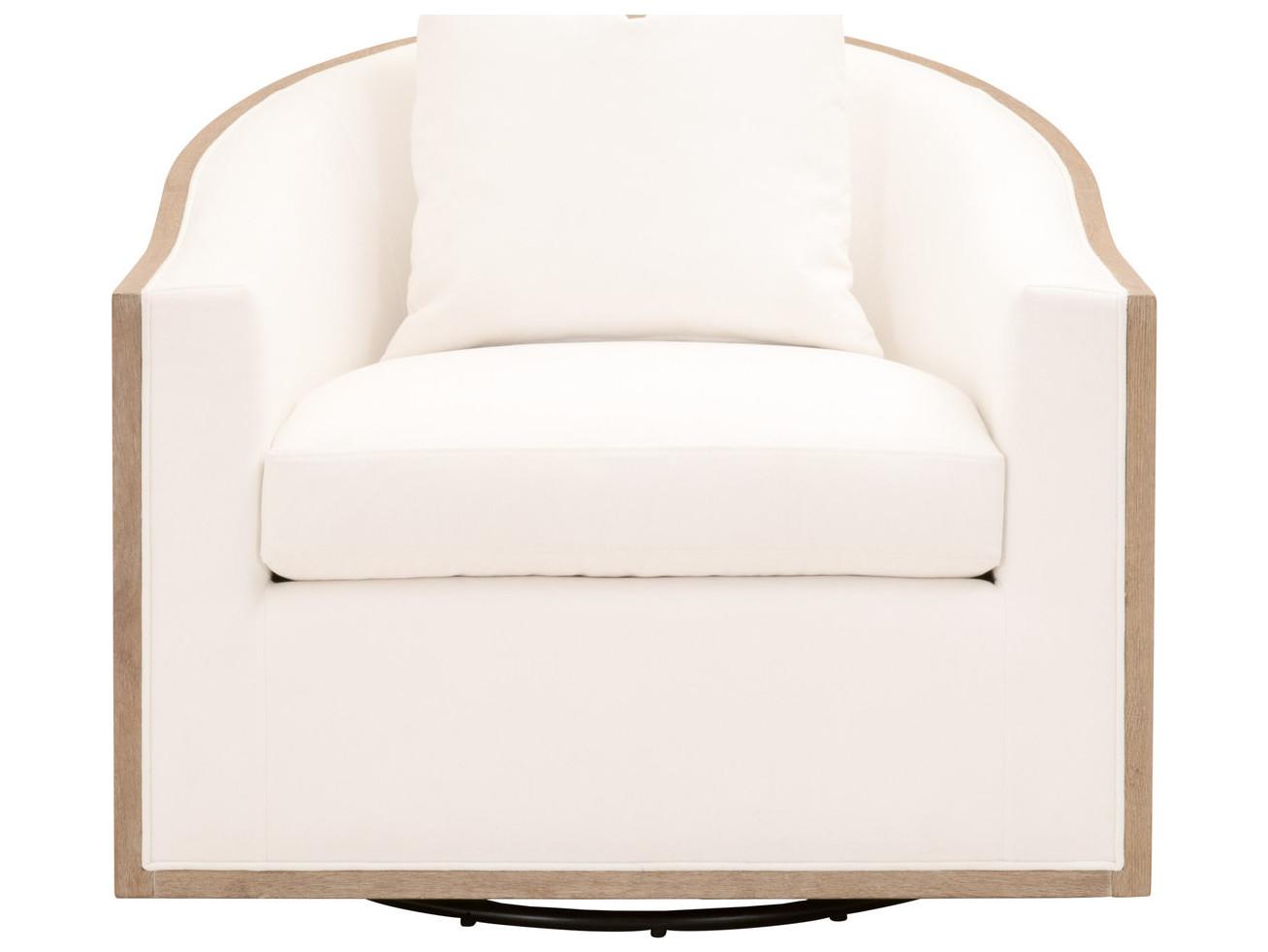 Luxecor Respite Swivel White Fabric Club Chair