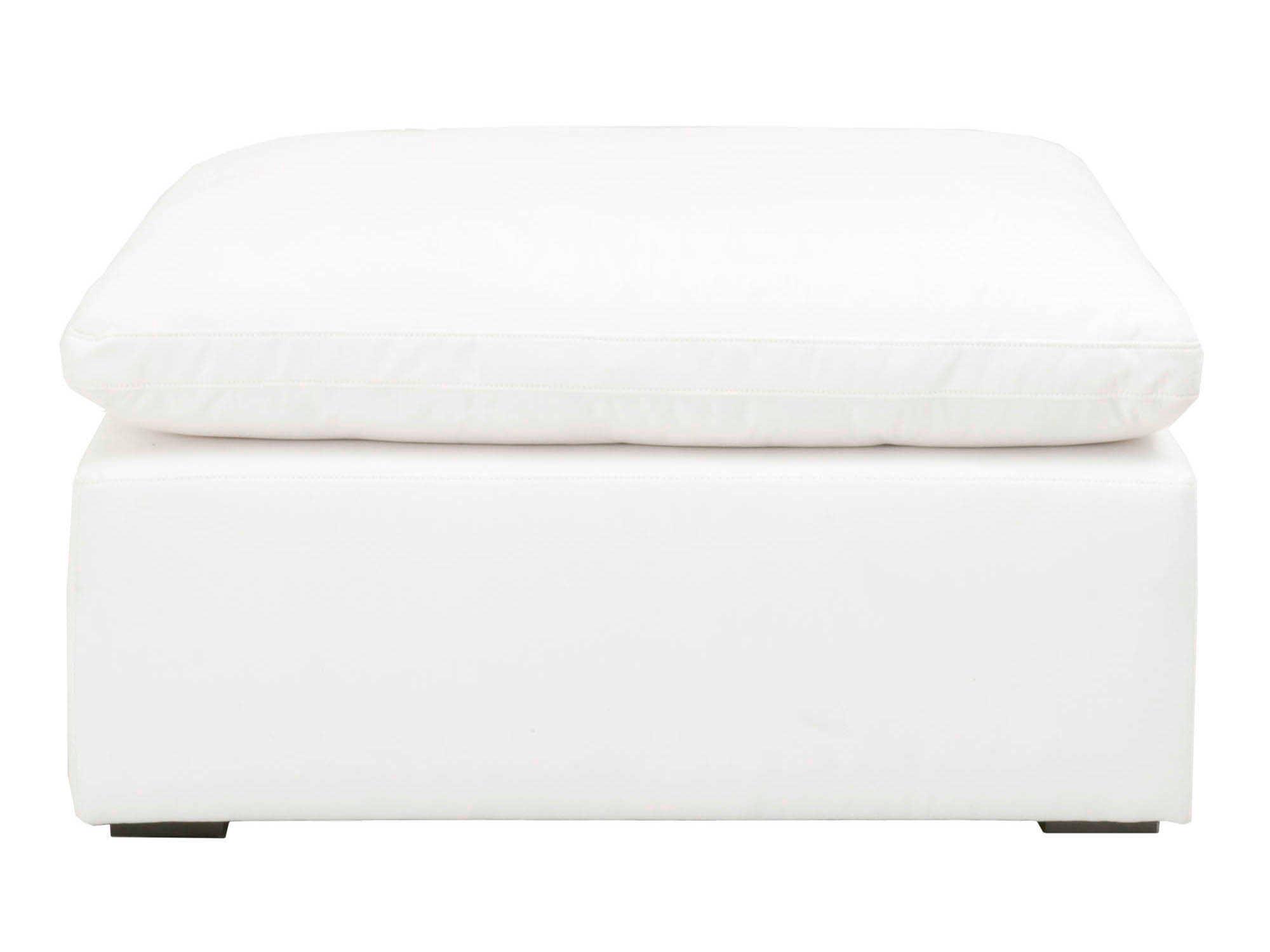 Luxecor Respite White Upholstered Ottoman