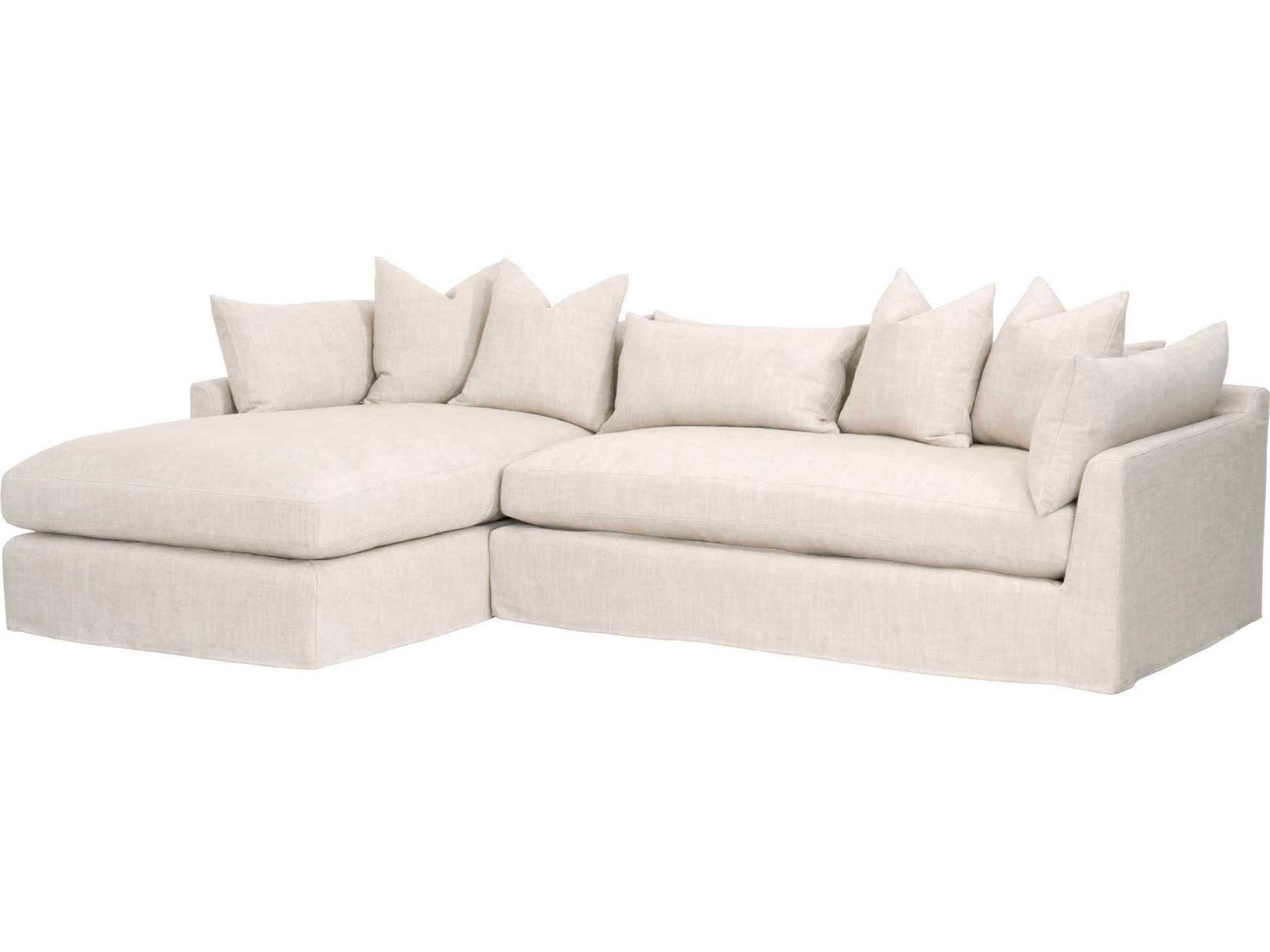 Luxecor Stitch & Hand Haven Cream Upholstered Sectional Sofa with LF Chaise Lounge