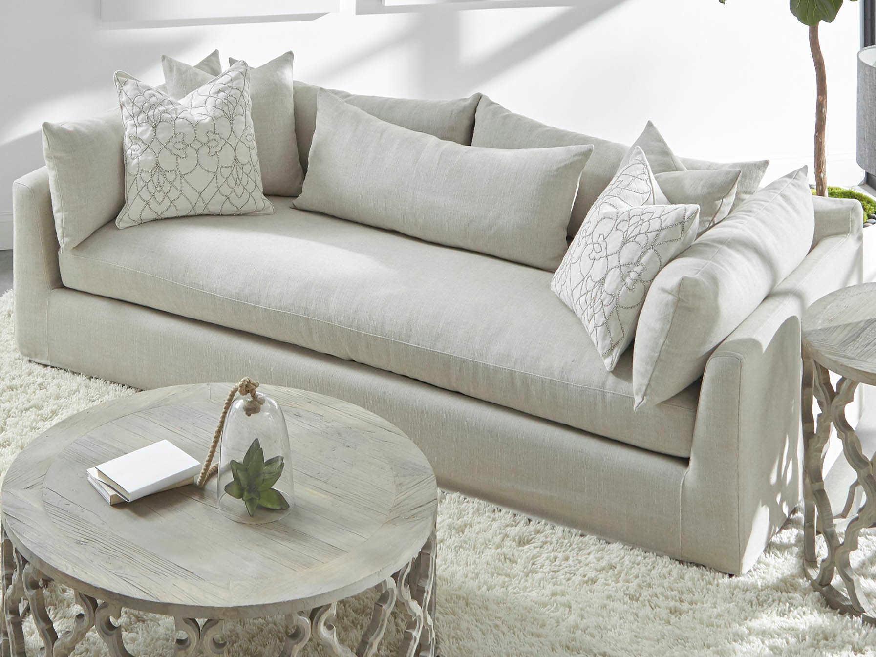 Luxecor Respite Bisque Espresso Cream Upholstered Sofa