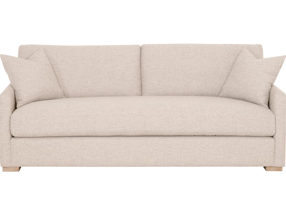 Luxecor Respite Stone Basketweave Natural Gray White Upholstered Sofa