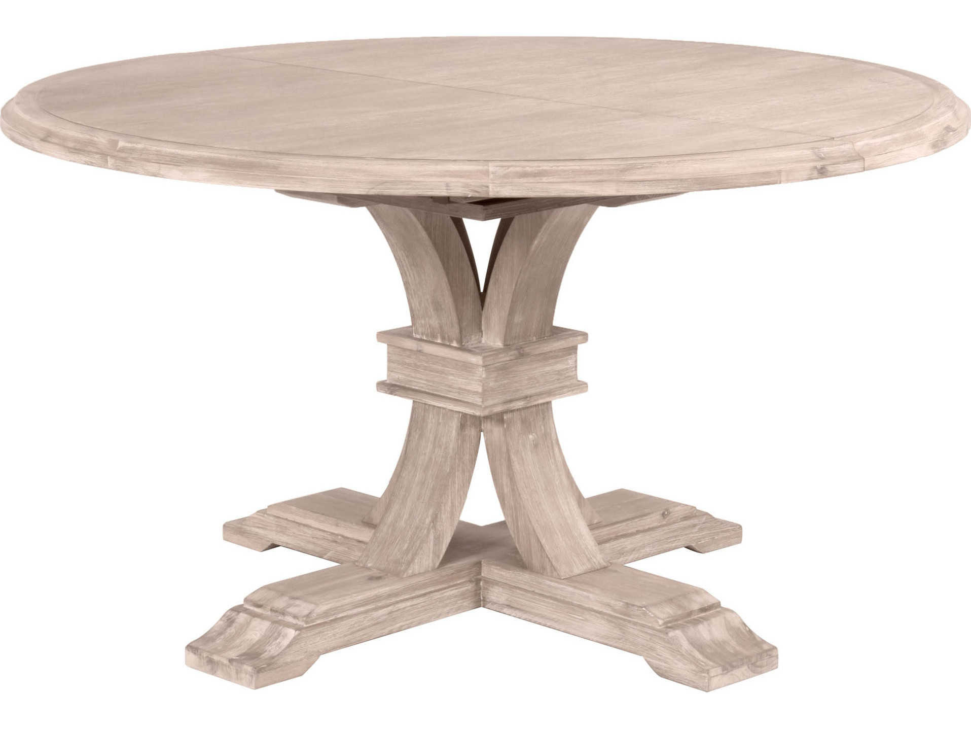 Essentials for Living Devon Extendable Round Wood Natural Gray Dining Table