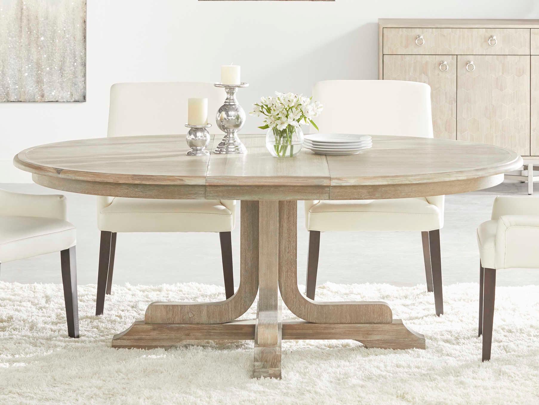 Luxecor Respite Extendable Round Wood Natural Gray Dining Table