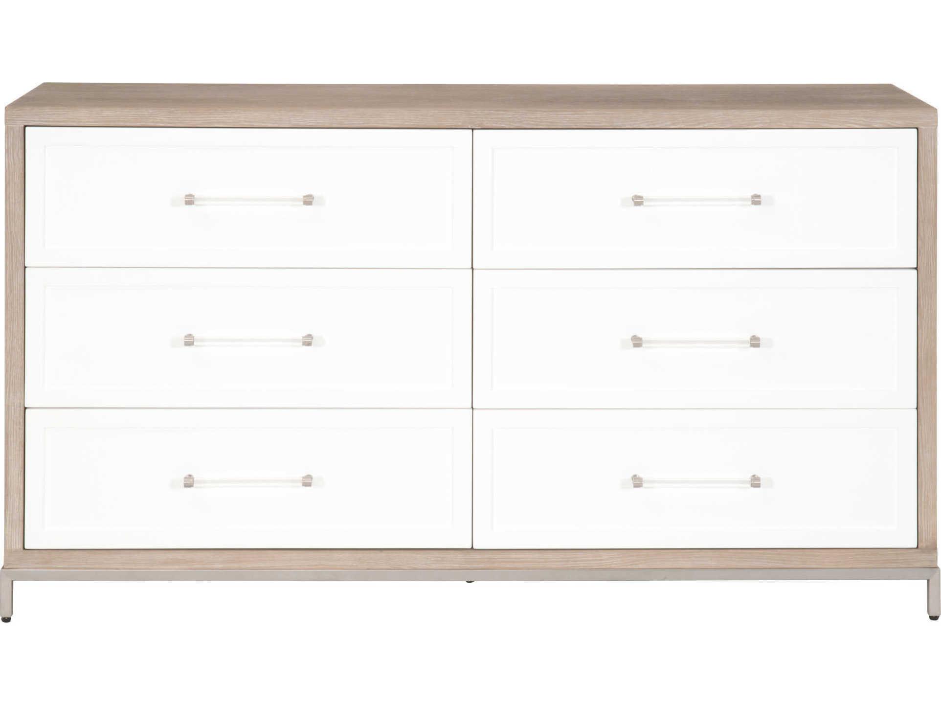Luxecor Respite 6-Drawers Gray Acacia Wood Double Dresser