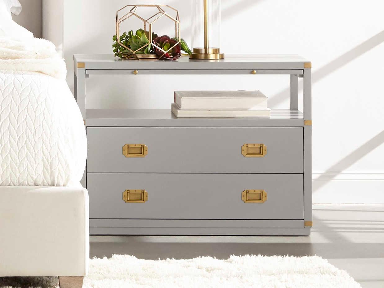 Essentials for Living Traditions Bradley 2-Drawers Acacia Wood Nightstand