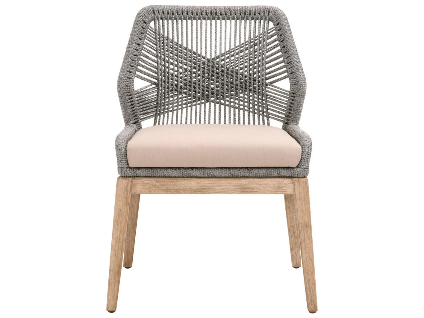 Luxecor Respite Mahogany Wood Gray Upholstered Side Dining Chair