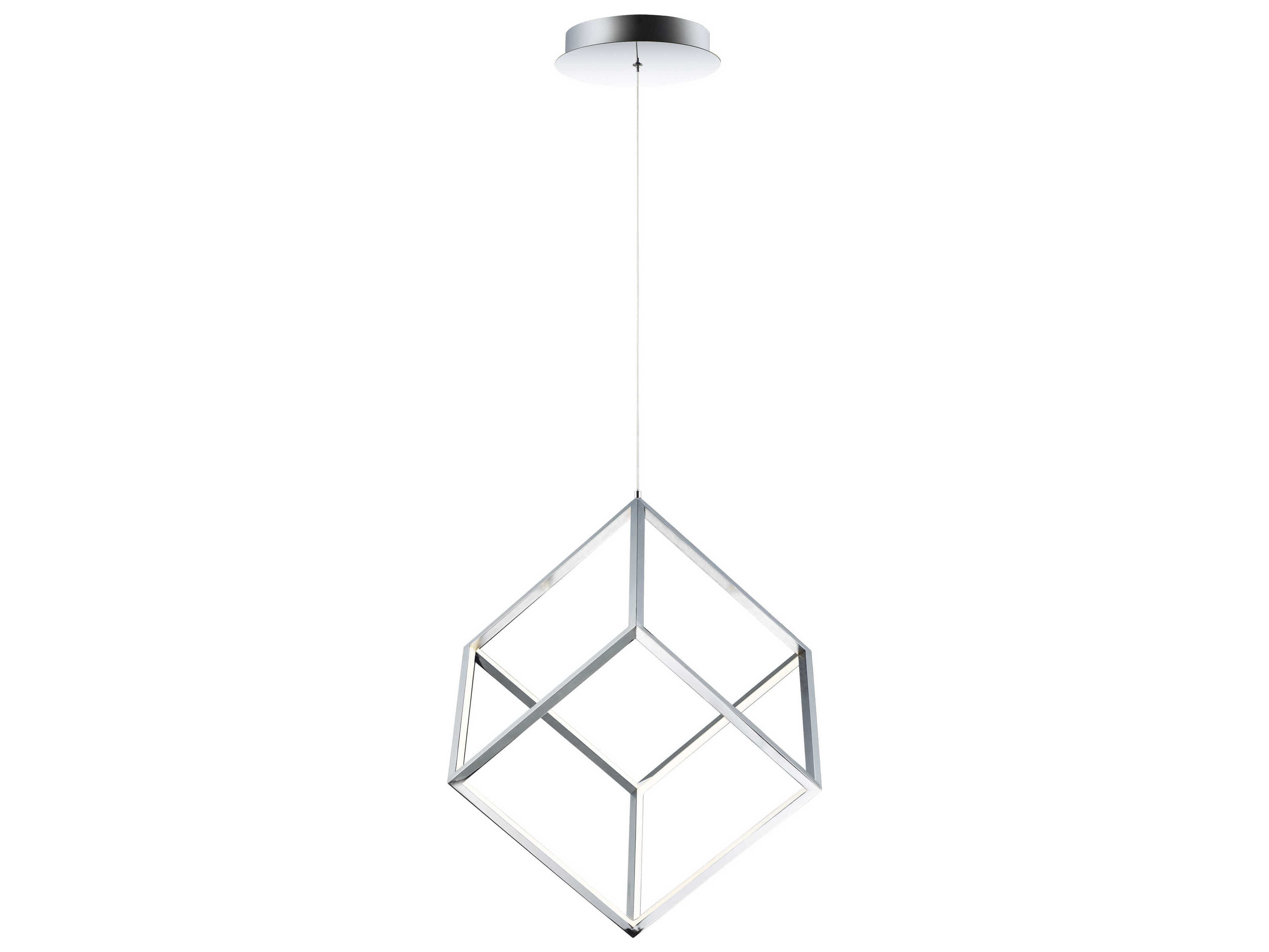 ET2 4 Square 1-Light Polished Chrome LED Geometric Pendant