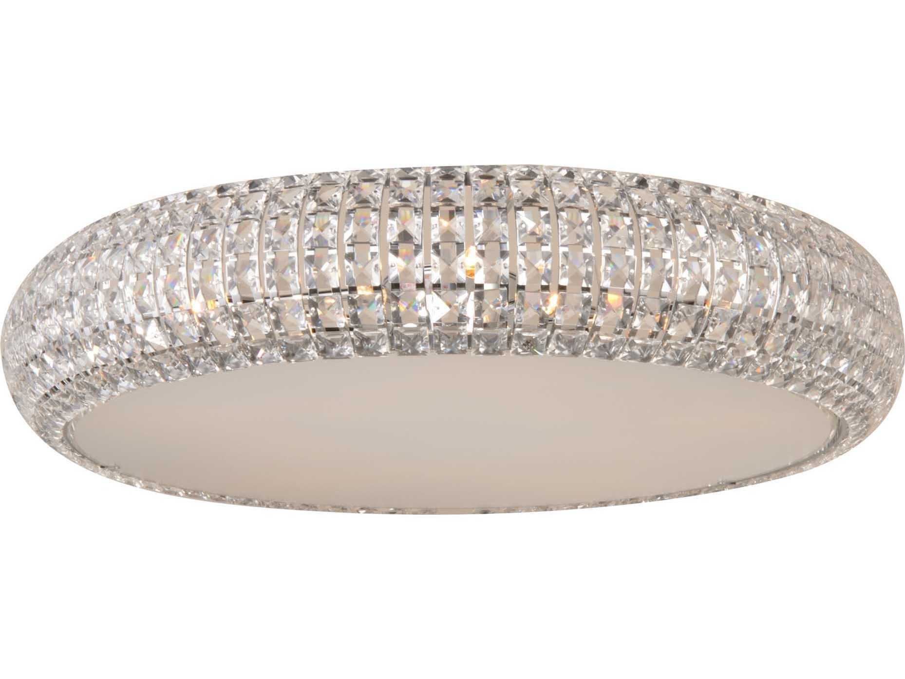 ET2 Bijou 4-Light Polished Chrome Crystal Glass Round Flush Mount
