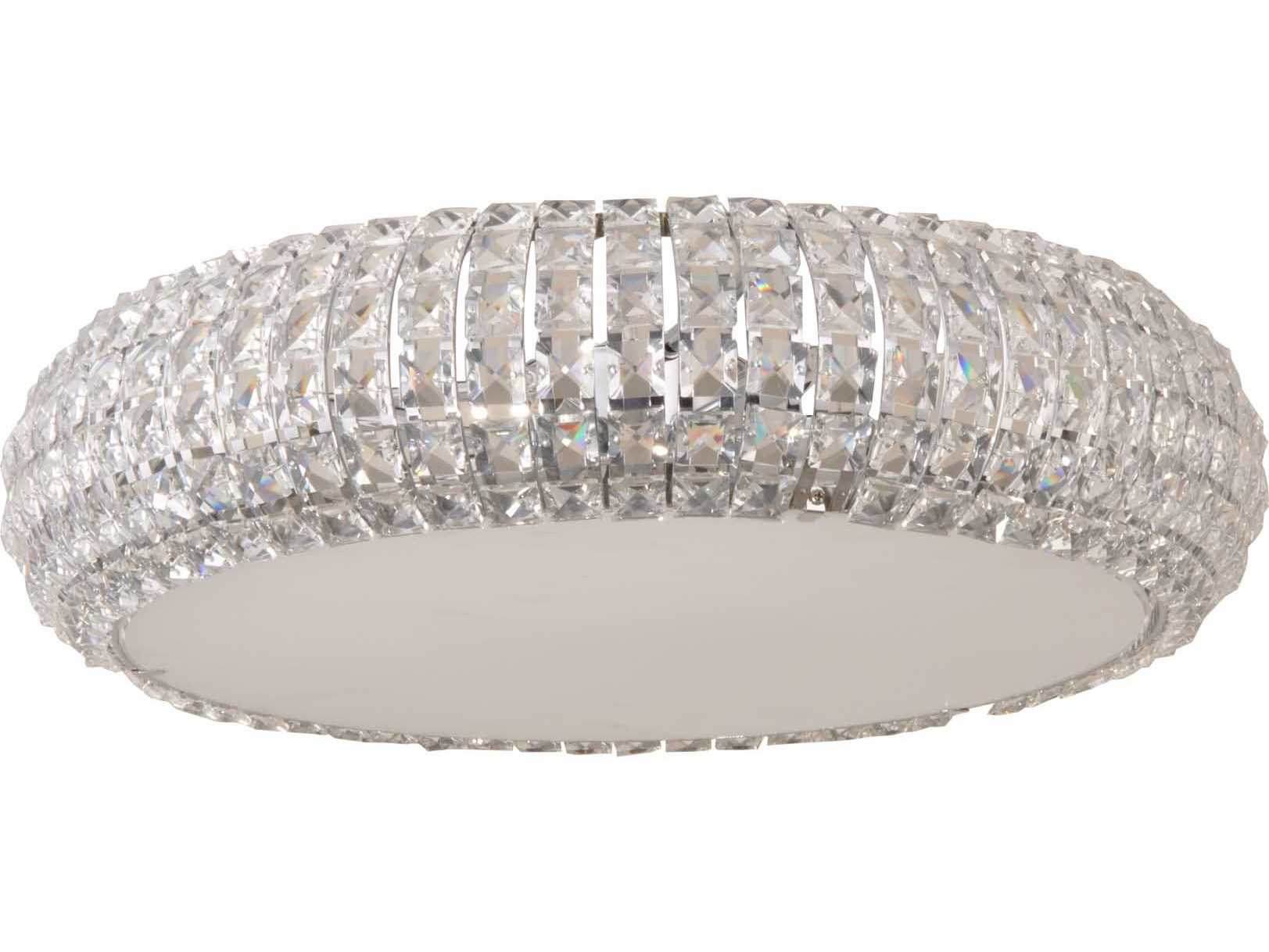 ET2 Bijou 6-Light Polished Chrome Crystal Glass Round Flush Mount