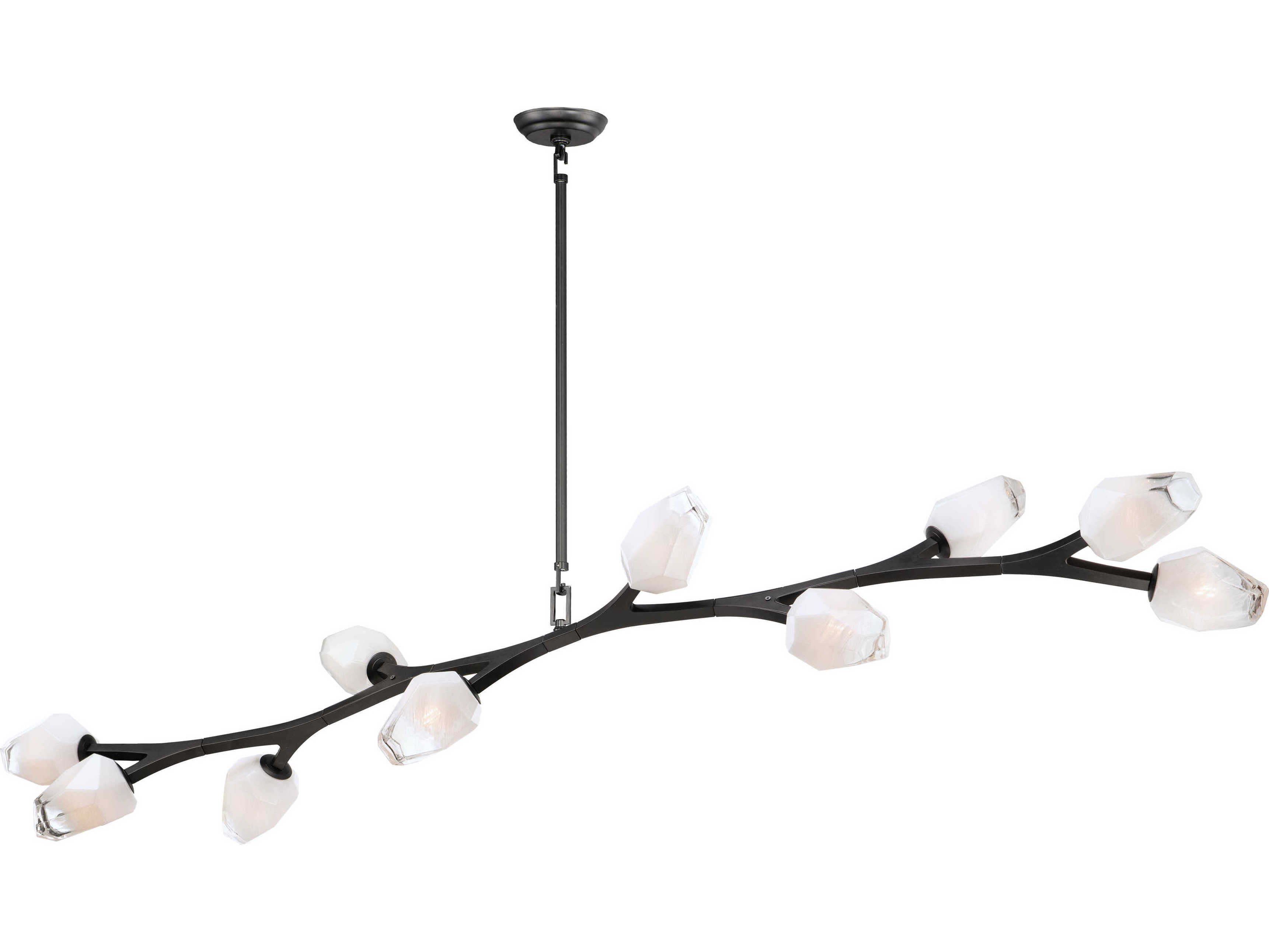 ET2 Blossom 10-Light Black Glass LED Geometric Linear Island Pendant