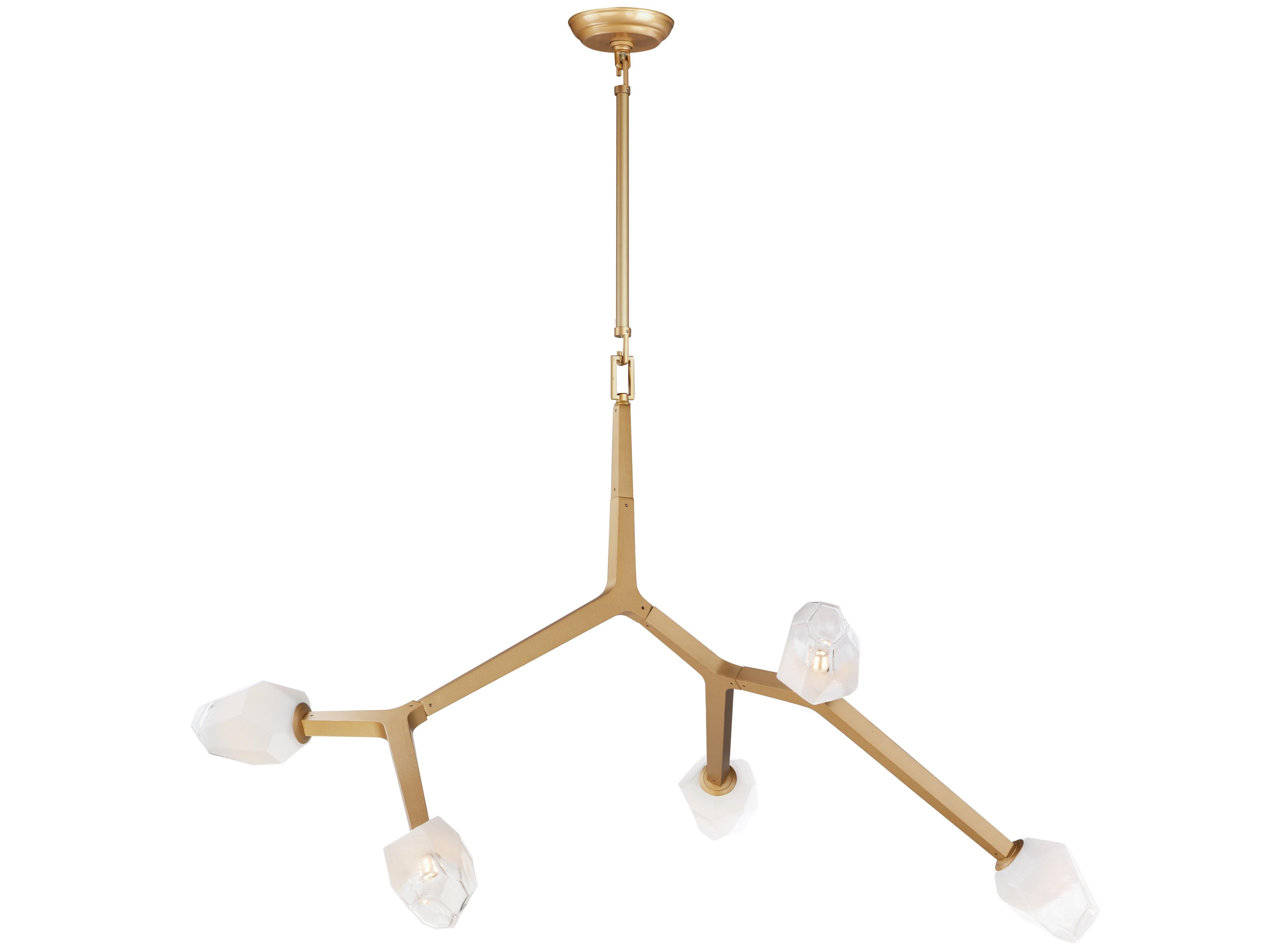 ET2 Blossom 5-Light Natural Aged Brass Glass LED Geometric Pendant
