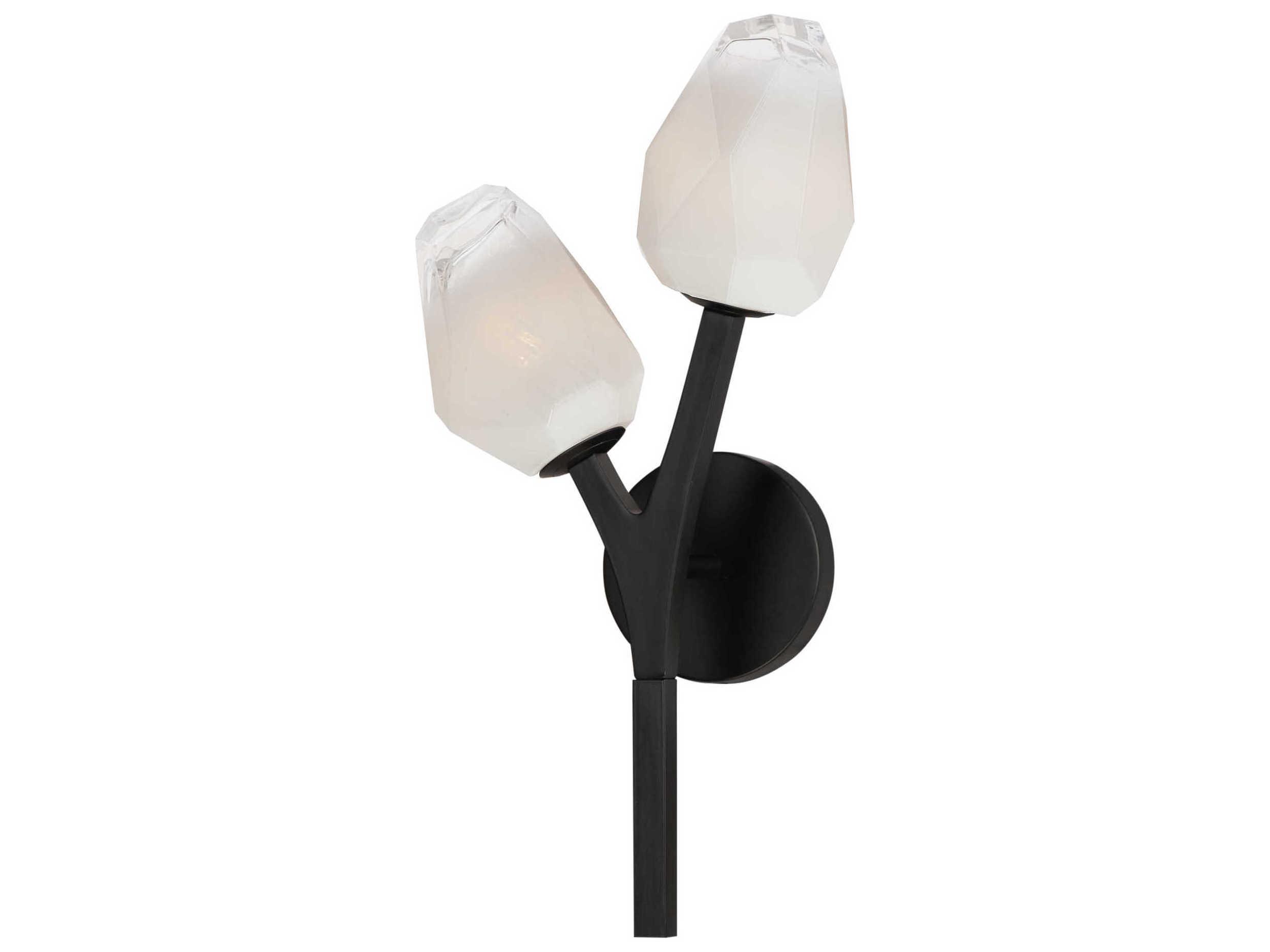 ET2 Blossom 2-Light Black Glass LED Wall Sconce