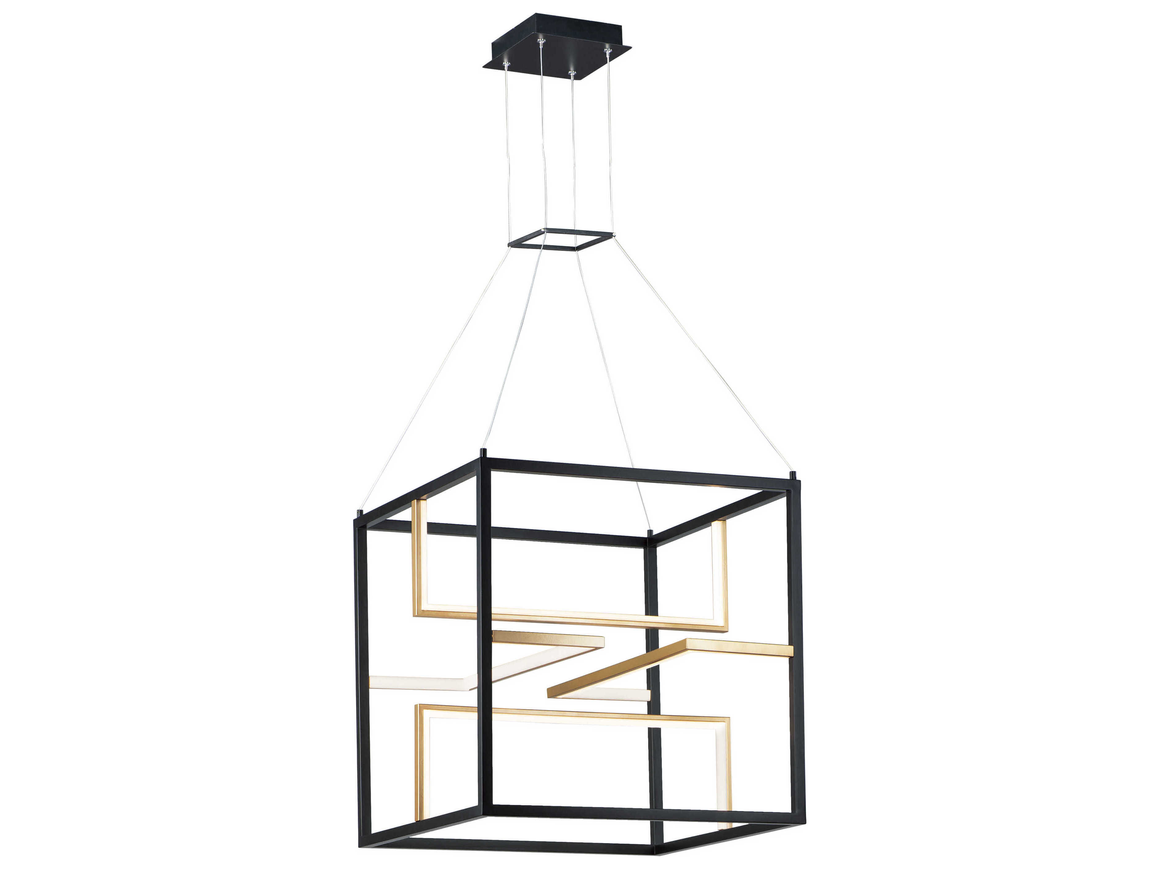 ET2 Chamber 4-Light Black Gold LED Geometric Pendant