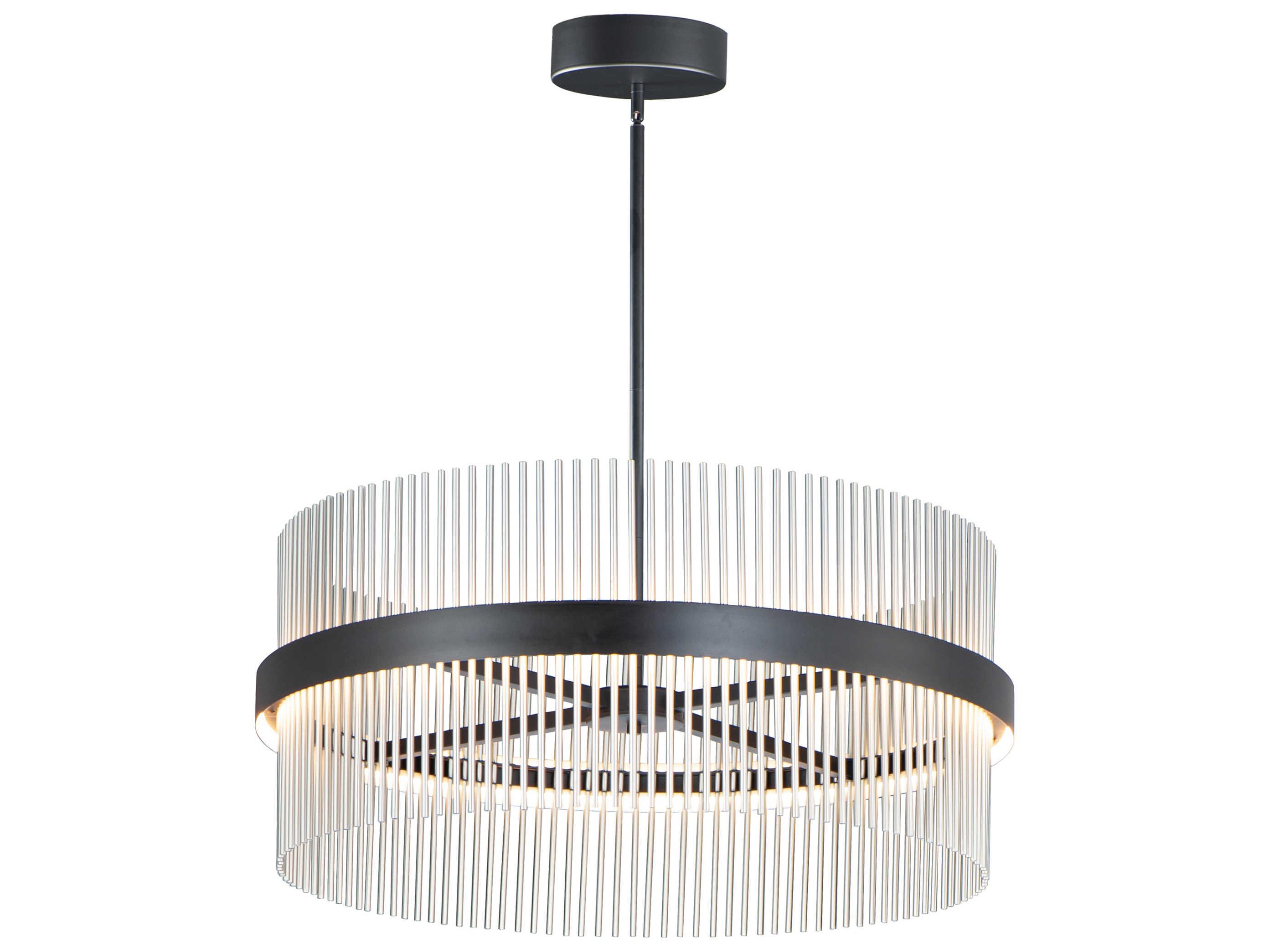 ET2 Chimes 2-Light Black Satin Nickel LED Drum Pendant