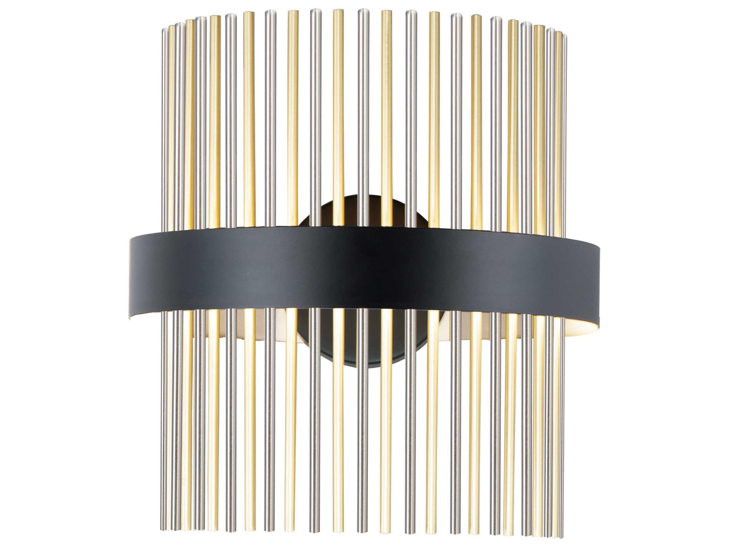 ET2 Chimes 2-Light Black Satin Nickel Brass LED Wall Sconce