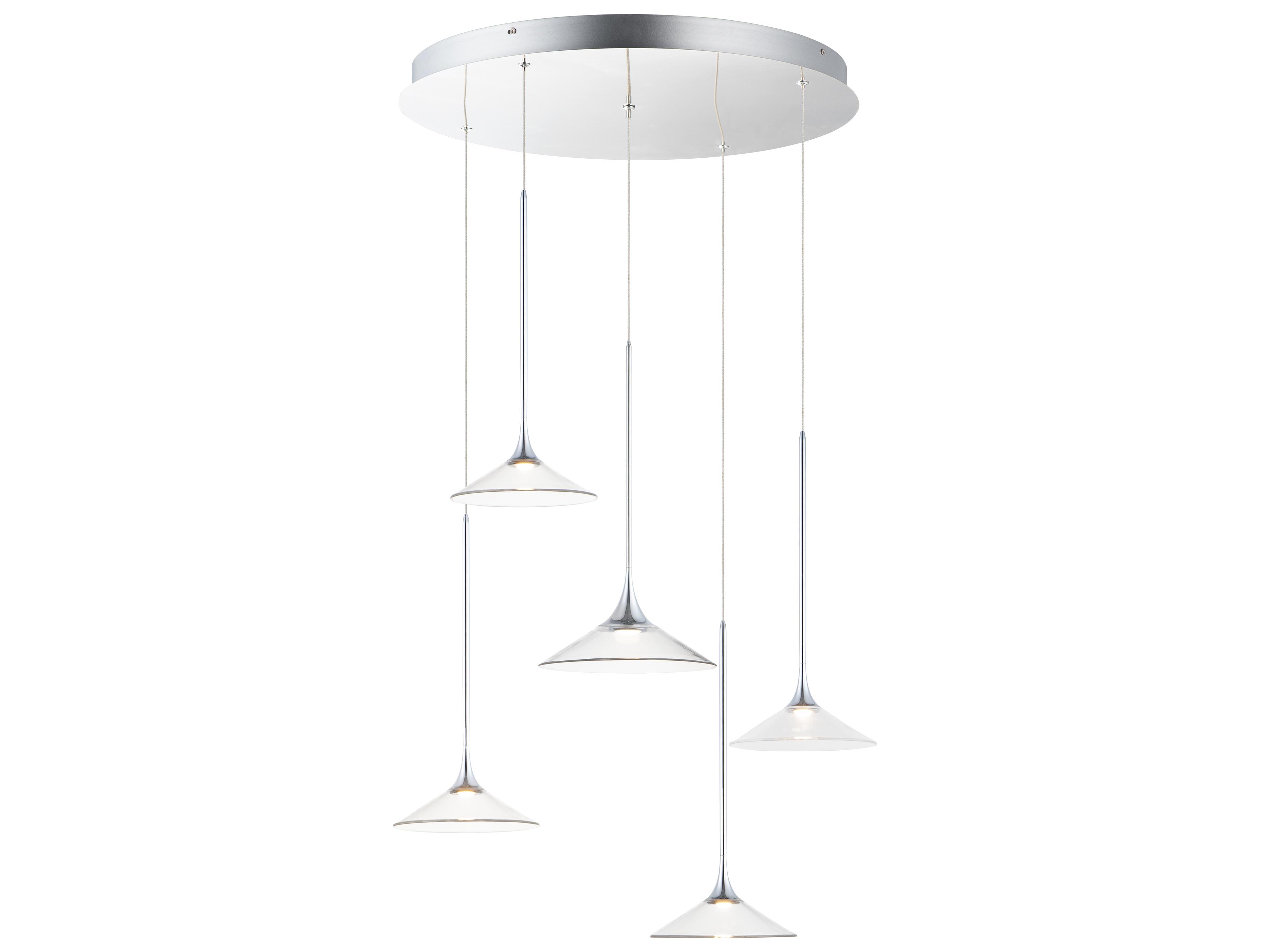 ET2 Cono 5-Light Polished Chrome Glass LED Pendant