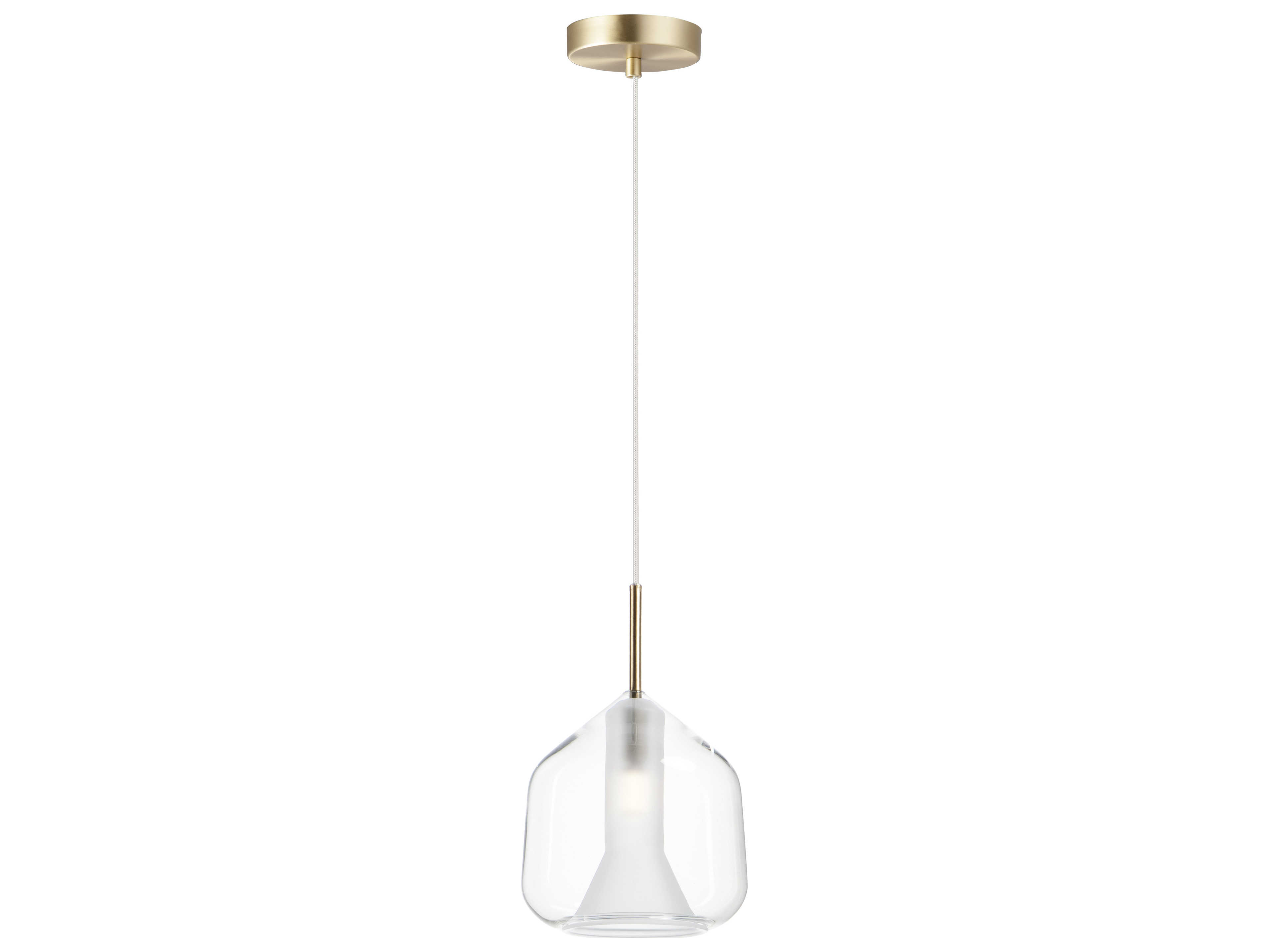 ET2 1-Light Satin Brass Glass LED Mini Pendant