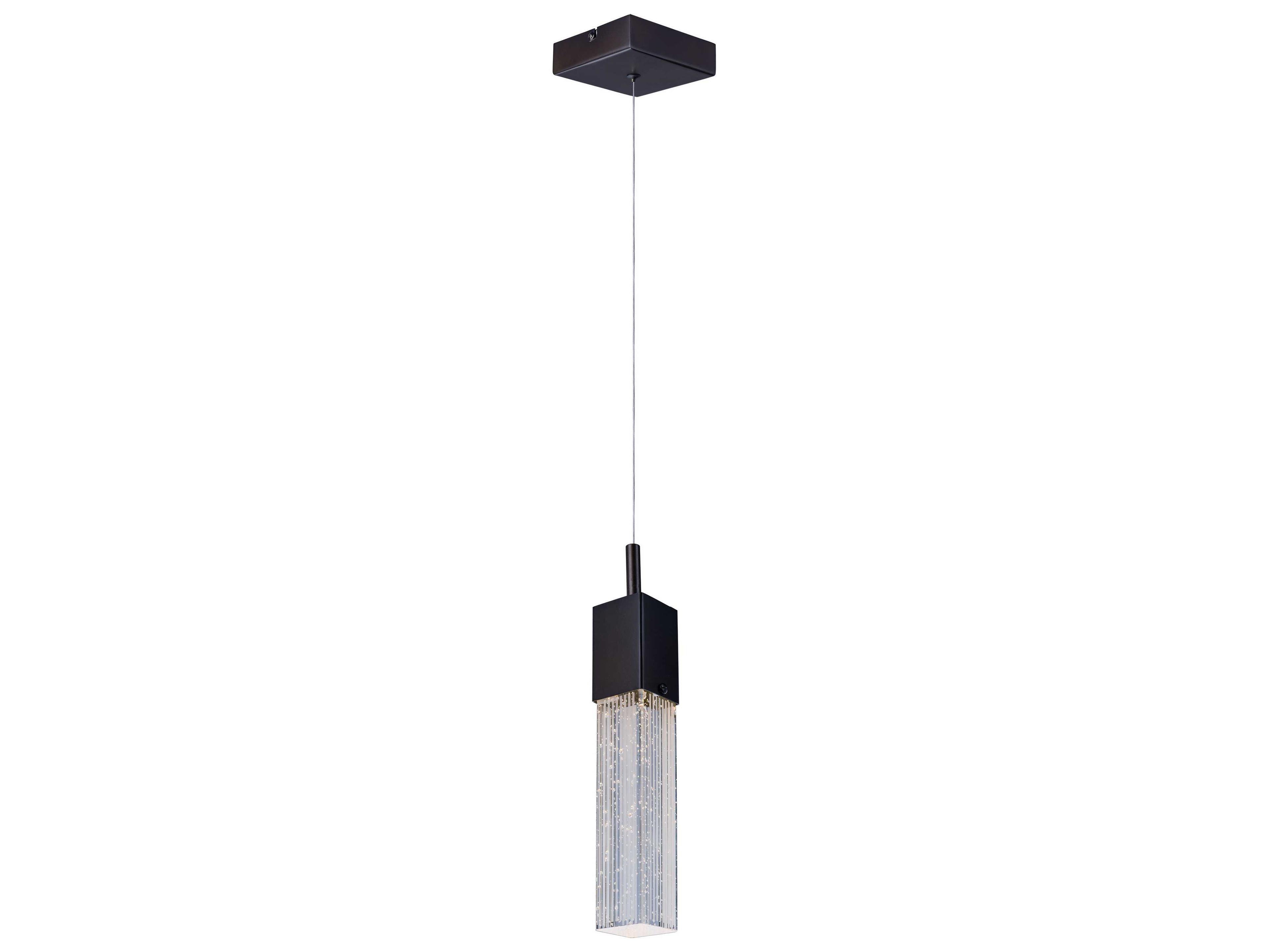 ET2 1-Light Bronze Glass LED Cylinder Mini Pendant