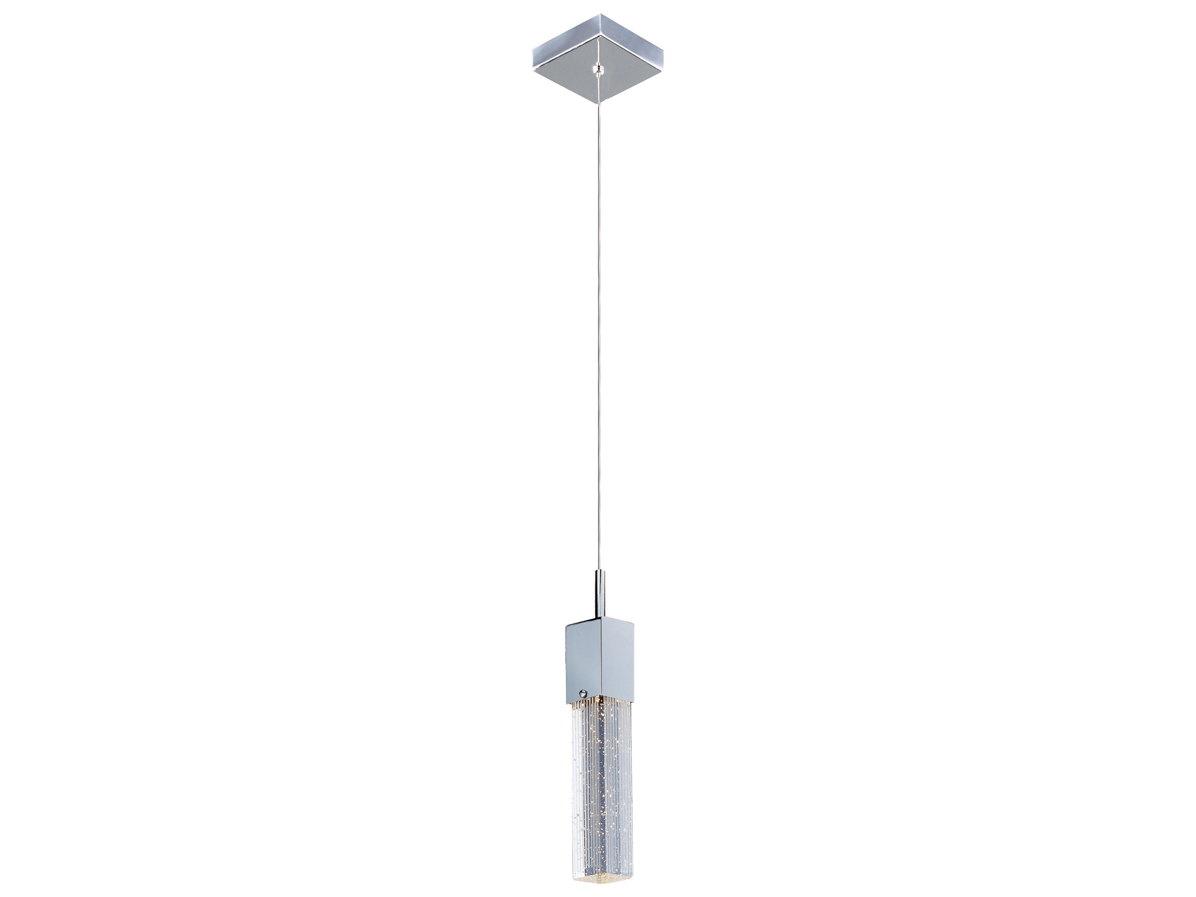 ET2 1-Light Polished Chrome Glass LED Cylinder Mini Pendant
