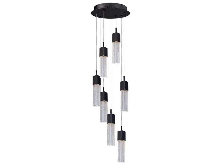 ET2 Fizz Iii 7-Light Bronze Glass LED Cylinder Pendant