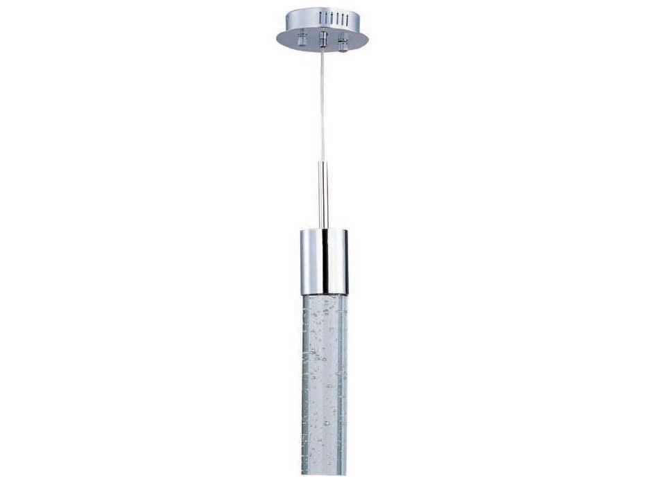 ET2 1-Light Polished Chrome Glass LED Cylinder Mini Pendant