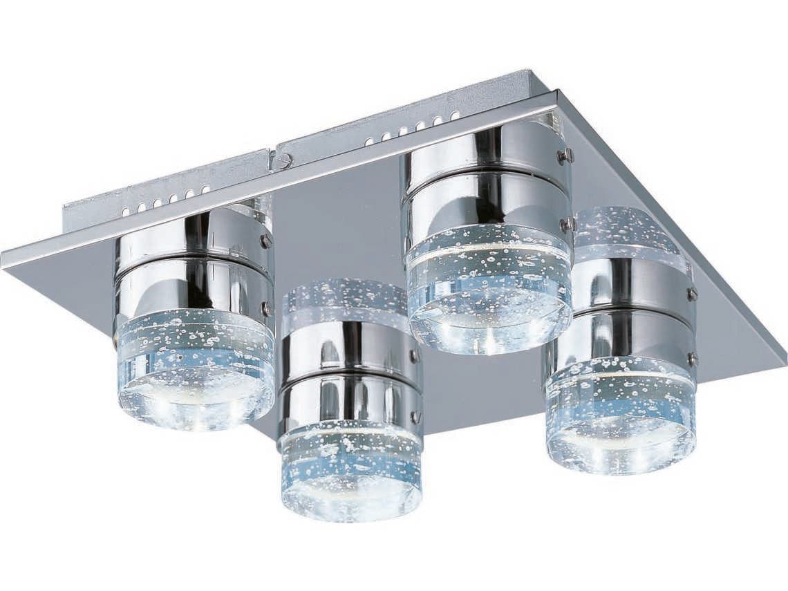 ET2 Polished Chrome Glass LED Round Semi Flush Mount