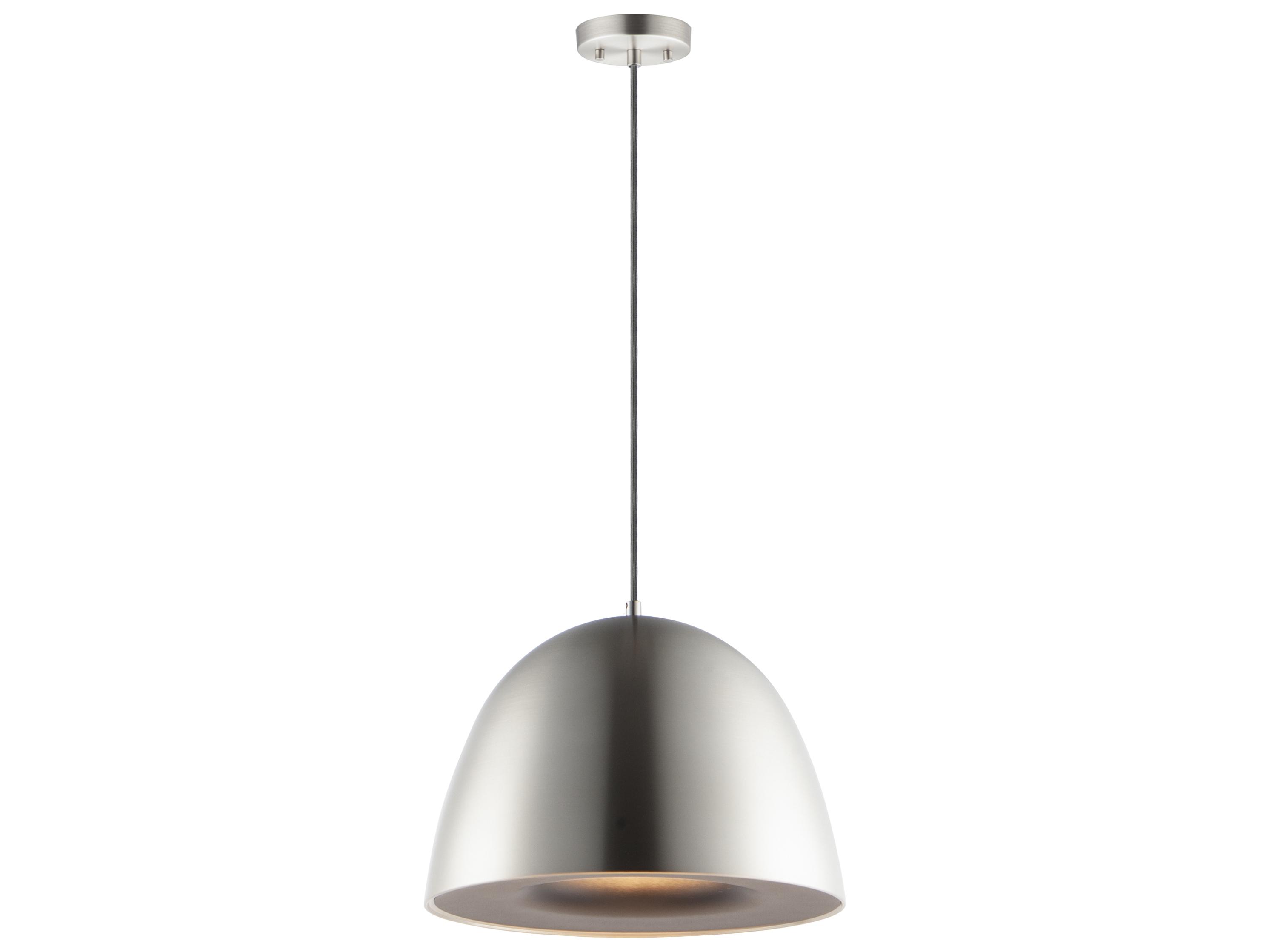ET2 Fungo 1-Light Satin Nickel Black LED Dome Pendant