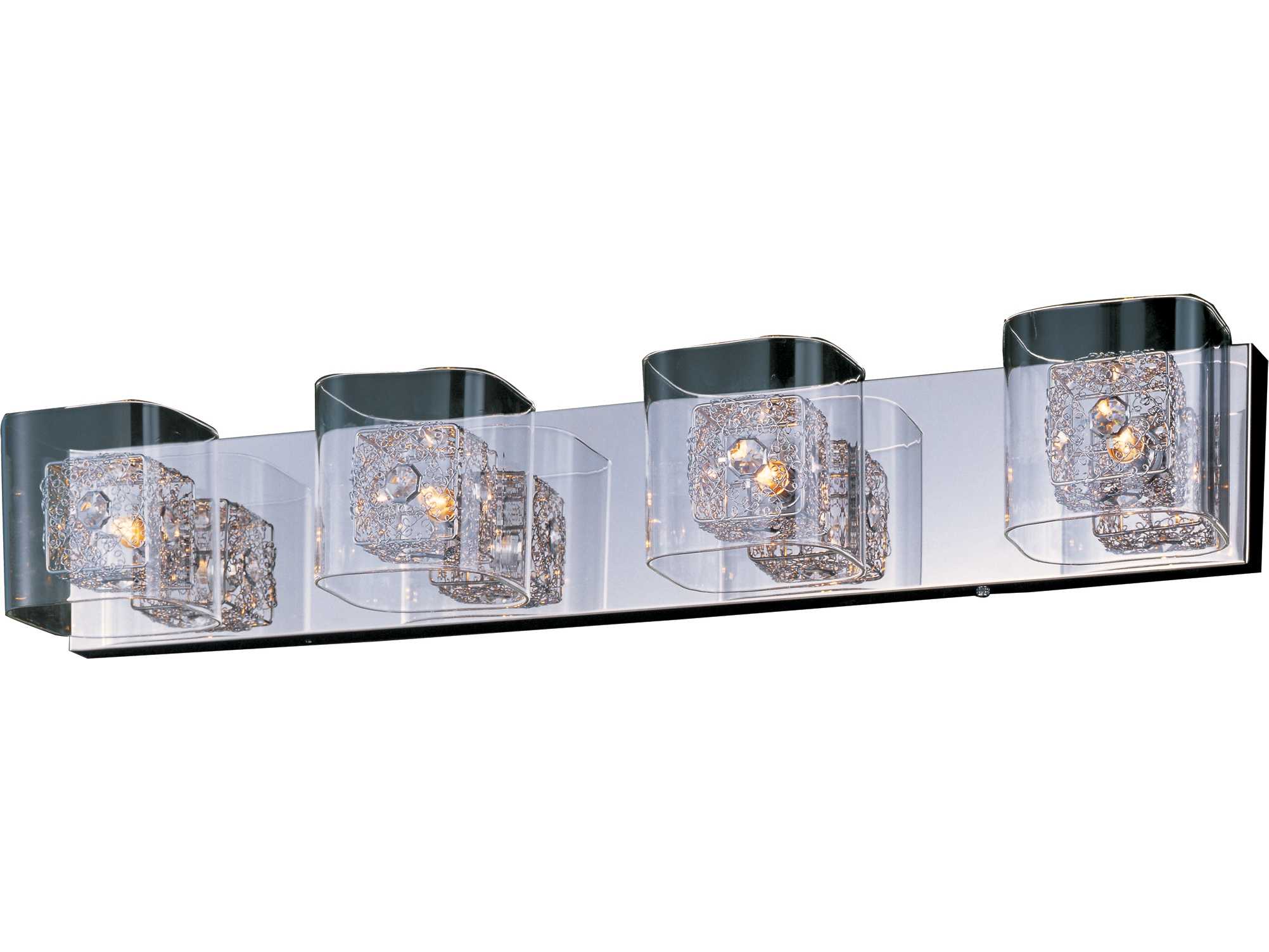 ET2 Gem 4-Light Polished Chrome With Silver Crystal Glass Vanity Light