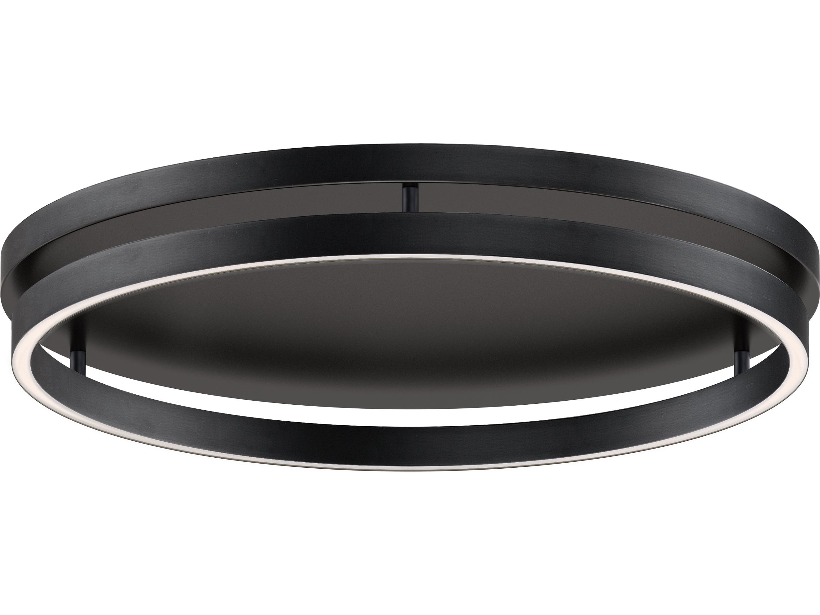 ET2 Groove 1-Light Black LED Round Flush Mount