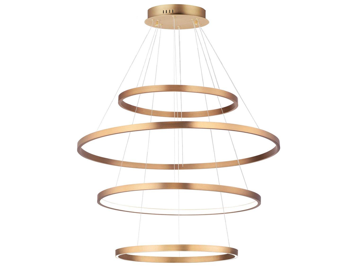 ET2 Groove 4-Light Gold LED Round Tiered Pendant