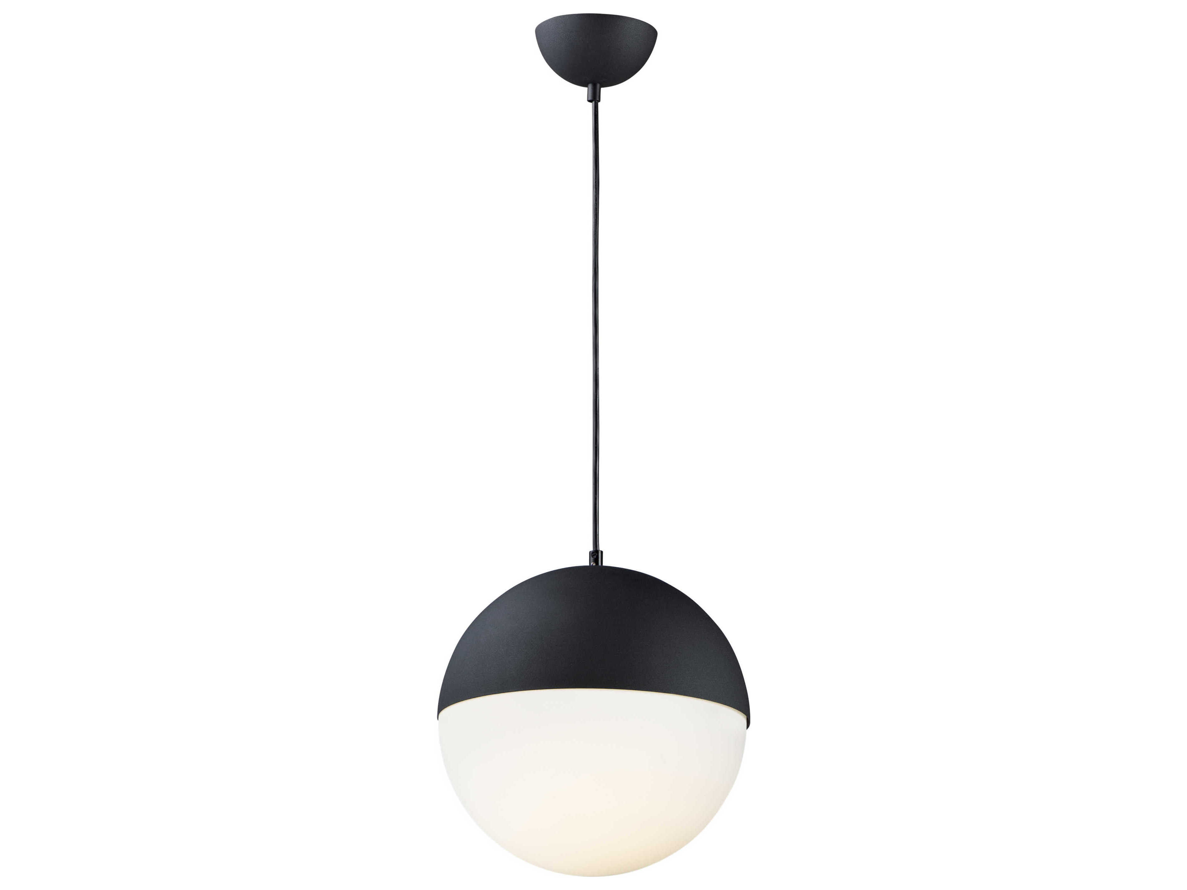 ET2 Half Moon 1-Light Black Glass LED Globe Mini Pendant