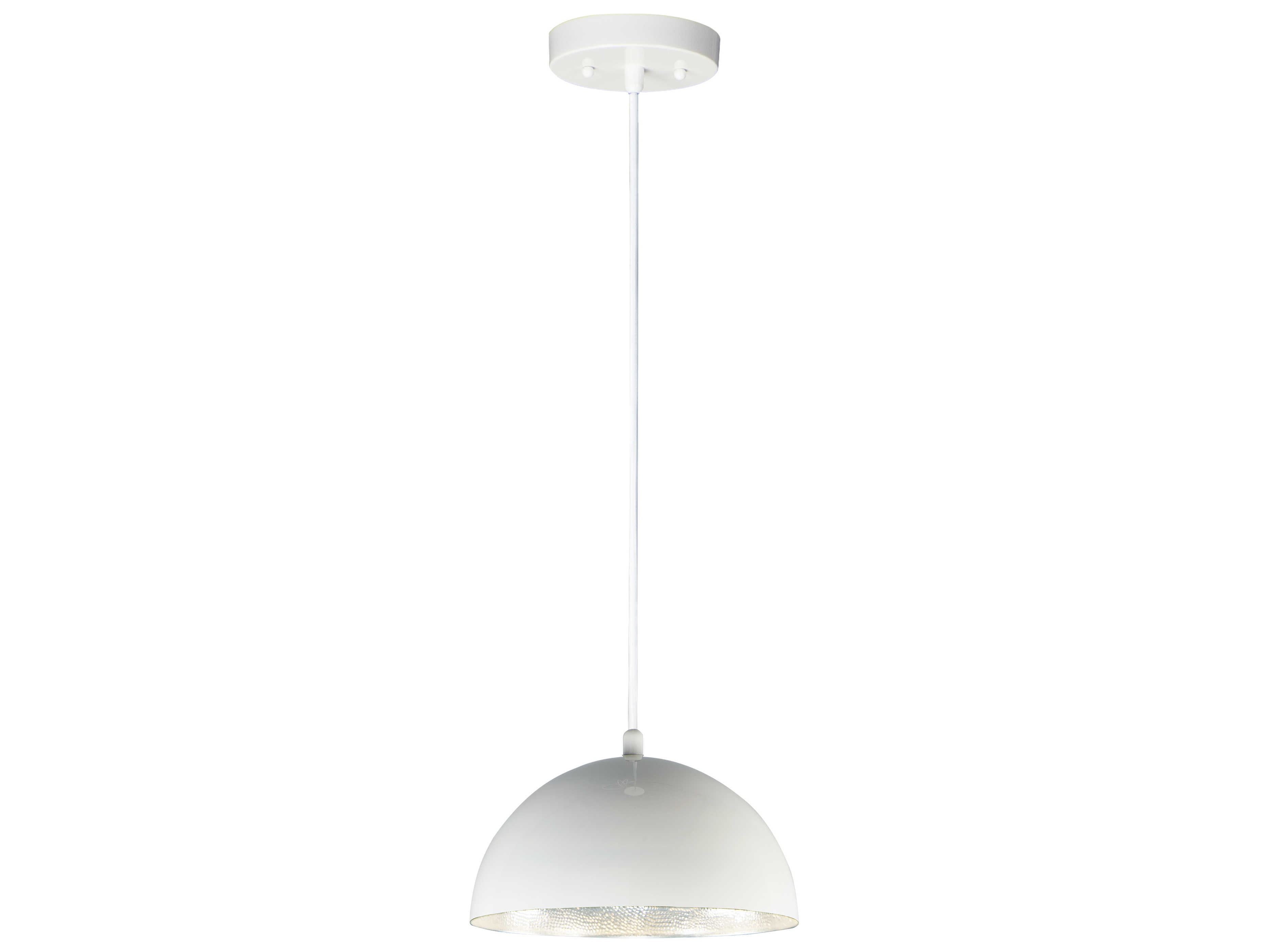 ET2 Hemisphere 1-Light Gloss White Aluminum Silver LED Dome Pendant