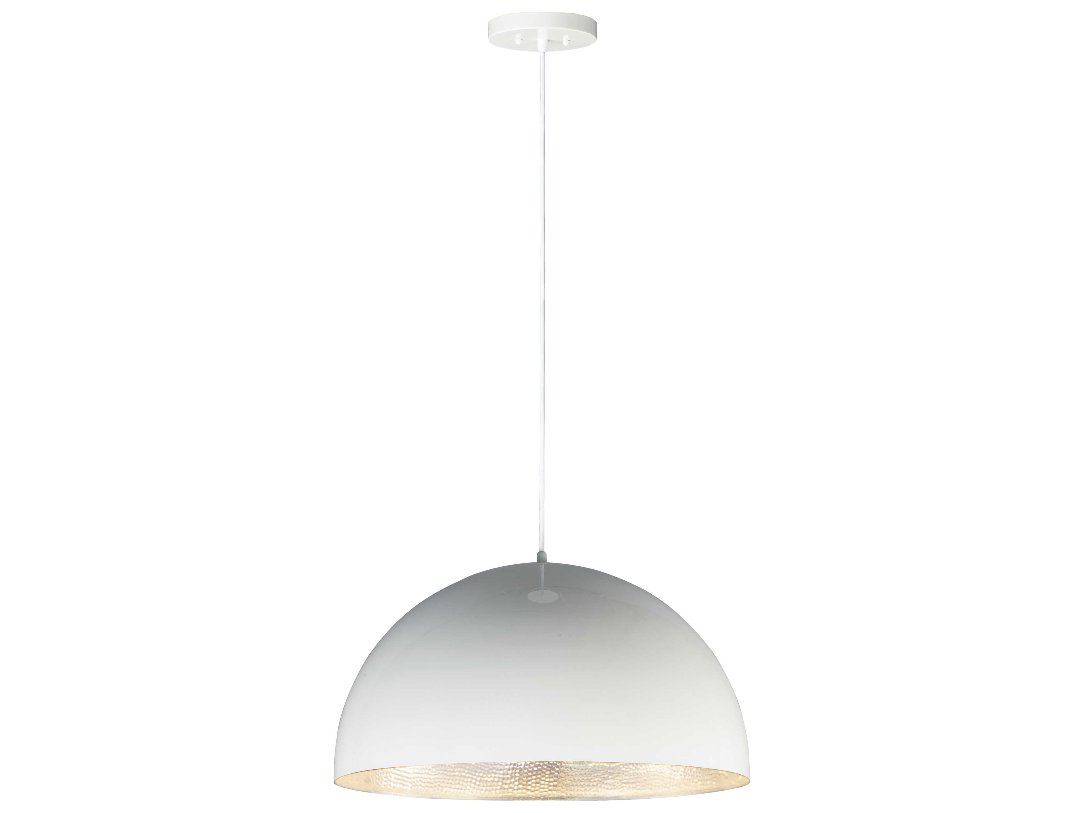 ET2 Hemisphere 1-Light Gloss White Aluminum LED Dome Pendant
