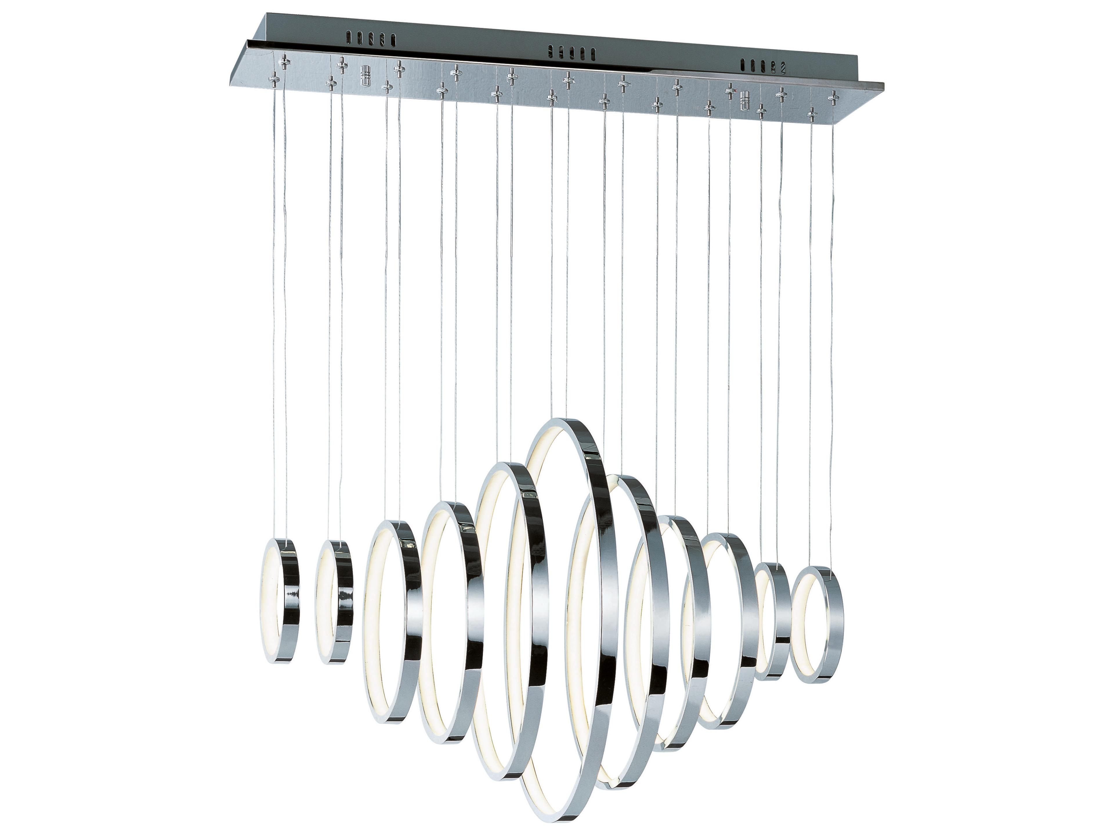 ET2 Hoops Led 11-Light Polished Chrome LED Linear Round Island Pendant