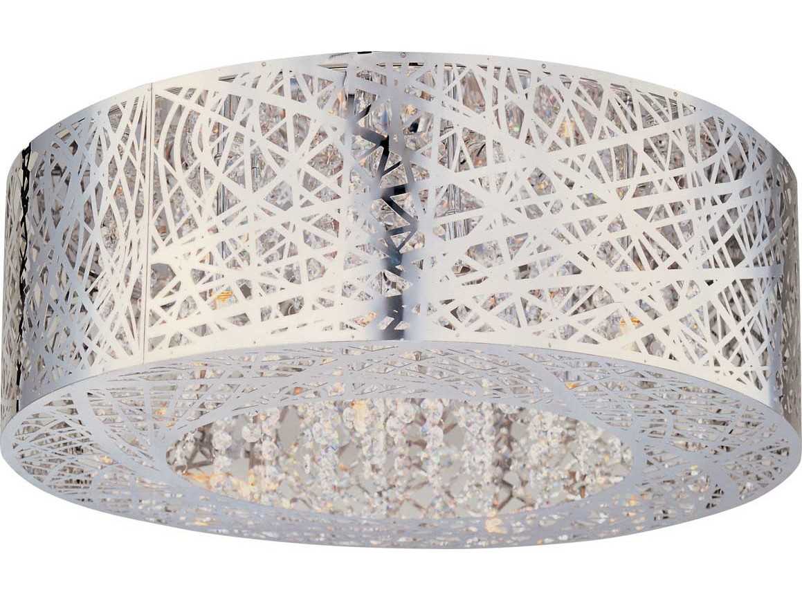 ET2 Inca Polished Chrome Crystal LED Drum Flush Mount