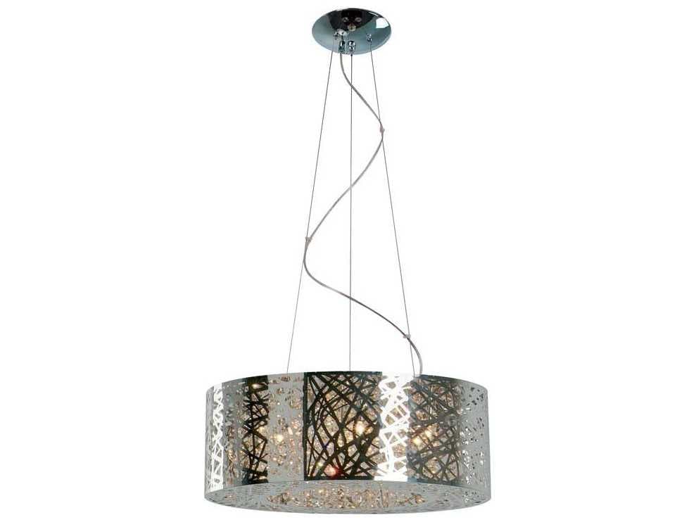 ET2 Inca 9-Light Polished Chrome Crystal LED Drum Pendant