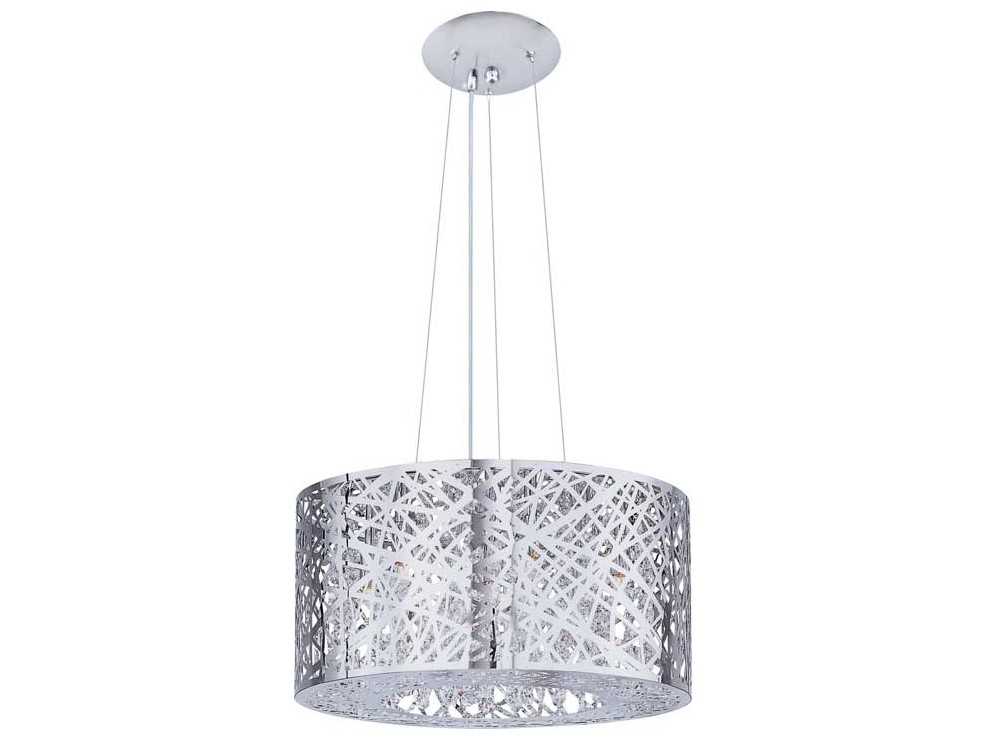 ET2 Inca 7-Light Polished Chrome Crystal LED Drum Pendant
