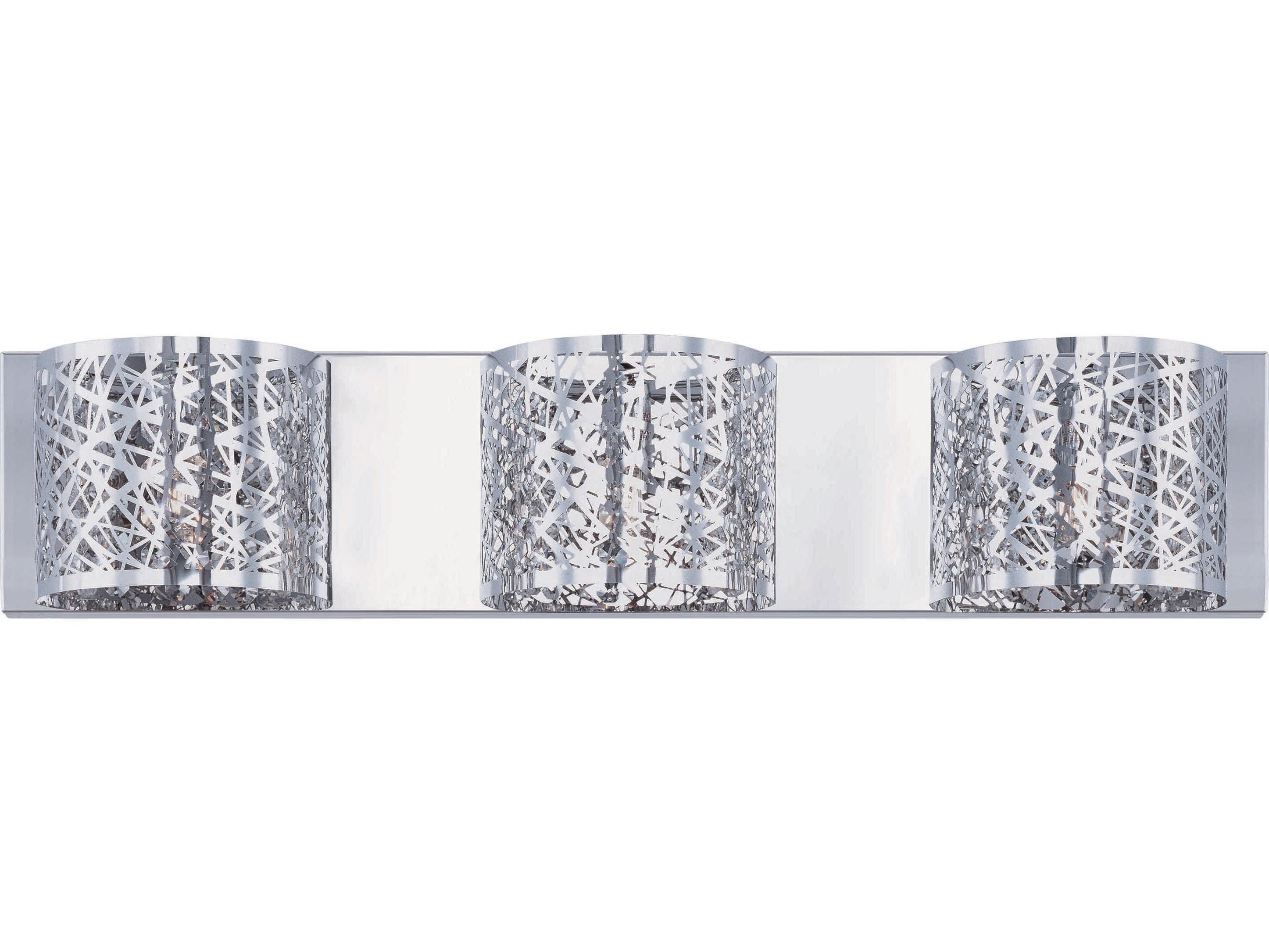 ET2 Inca 3-Light Polished Chrome Crystal LED Vanity Light