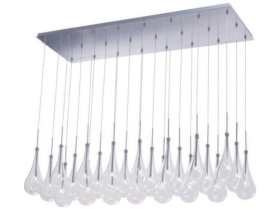 ET2 Larmes Led 24-Light Polished Chrome Glass LED Linear Island Pendant