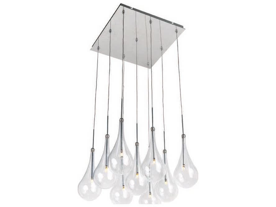 ET2 Larmes Led 9-Light Polished Chrome Glass LED Pendant